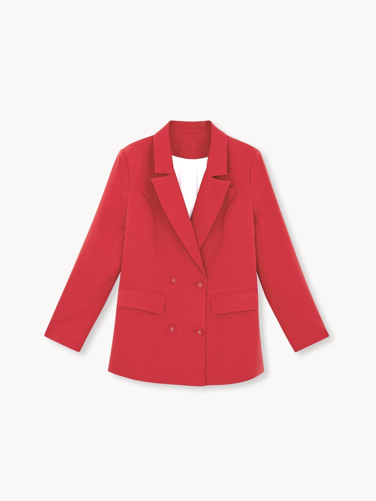Red double breasted clearance blazer