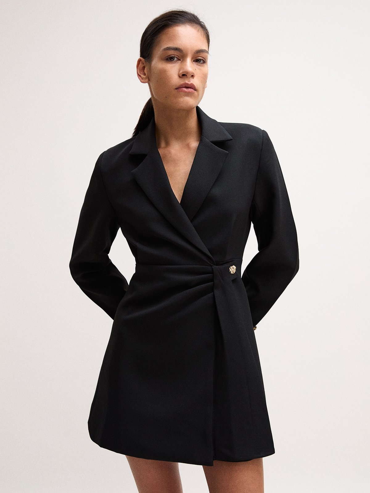 Blazer Dress - Black - Pomelo Fashion