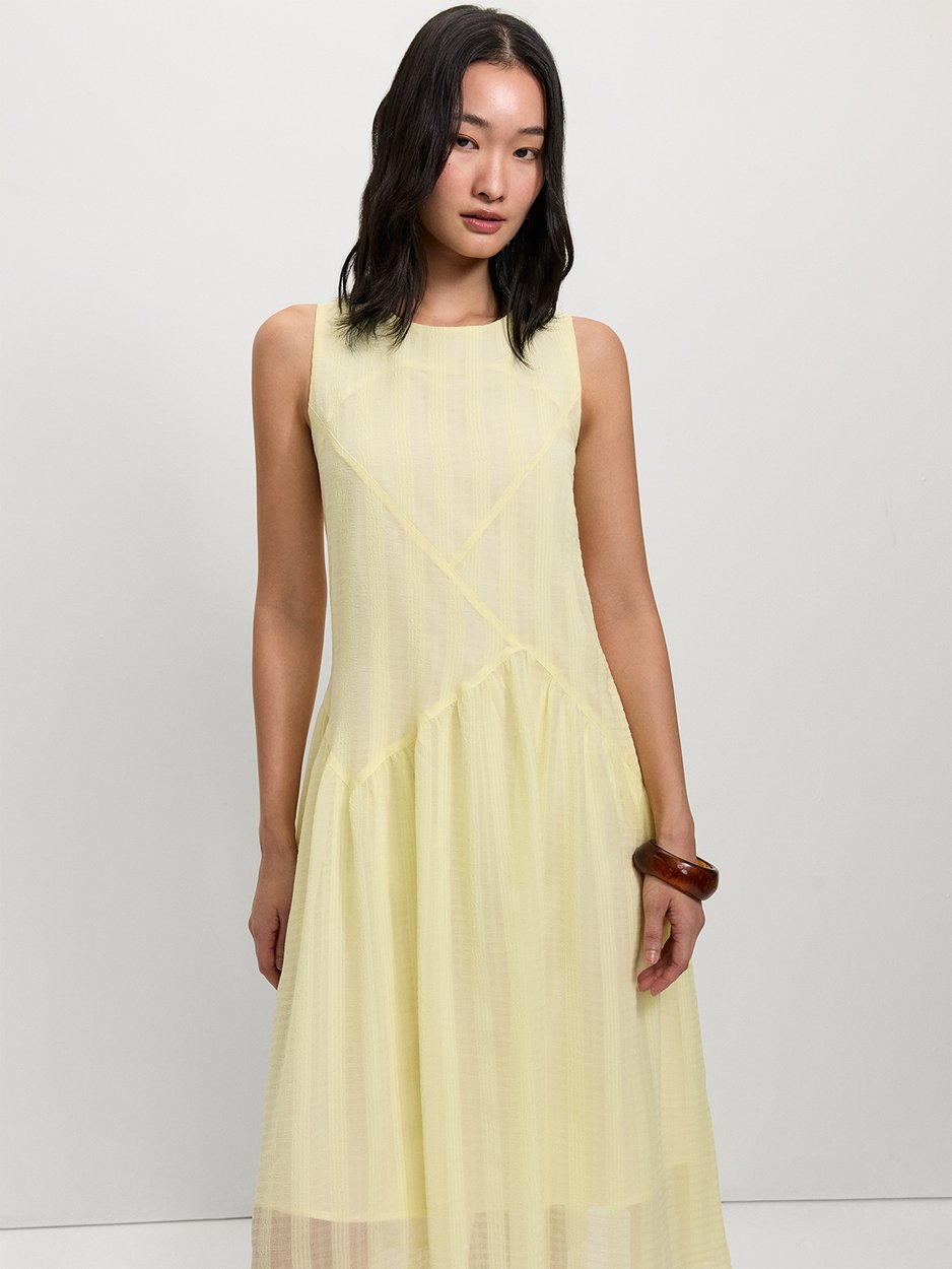 Asymmetrical Dress - Cream - Pomelo Fashion Asymmetrical Dress - Cream - Pomelo Fashion
