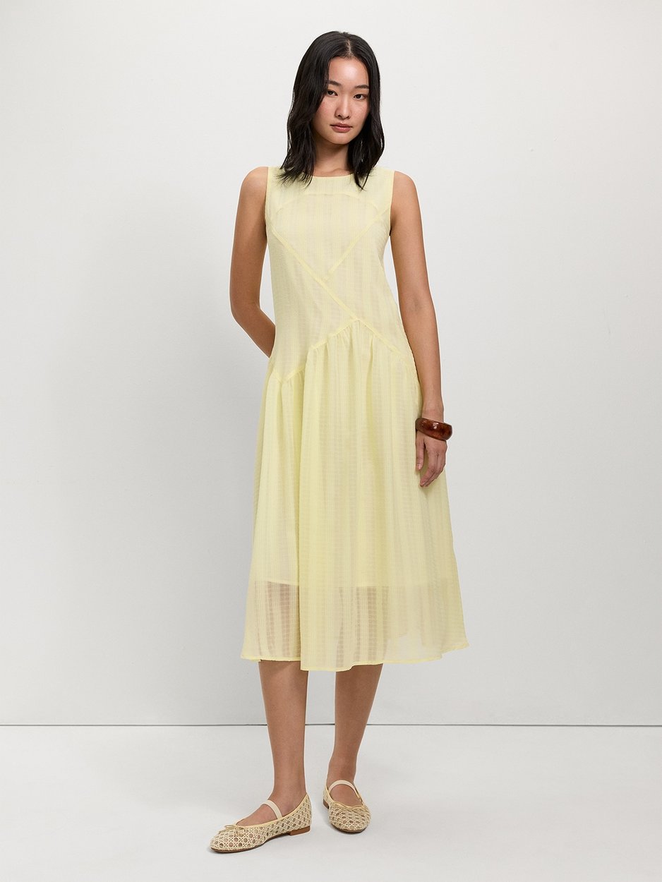 asymmetrical cream dress La Lune Asymmetrical Bias Cowl Midi Dress