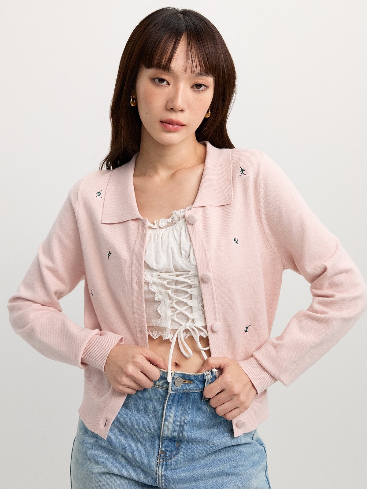 embroidered-cardigan-pink-pomelo-fashion