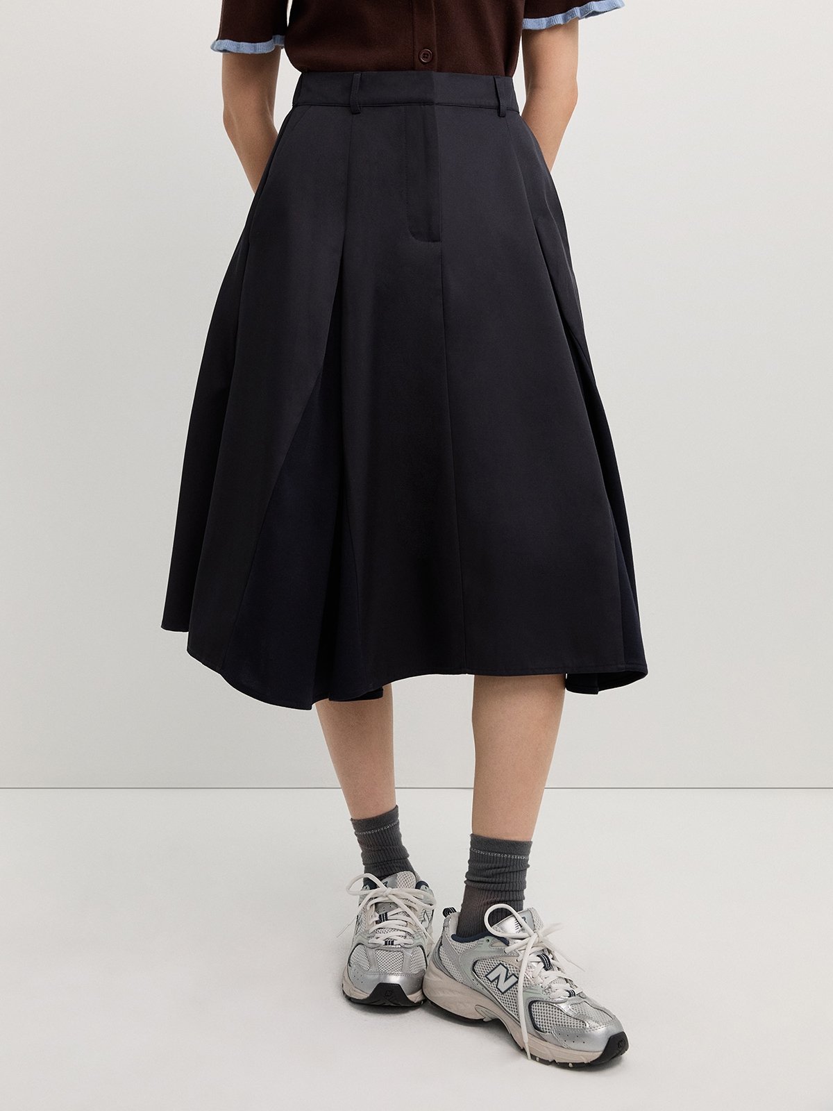 Clara’s Navy Pleated Skirt main image 0