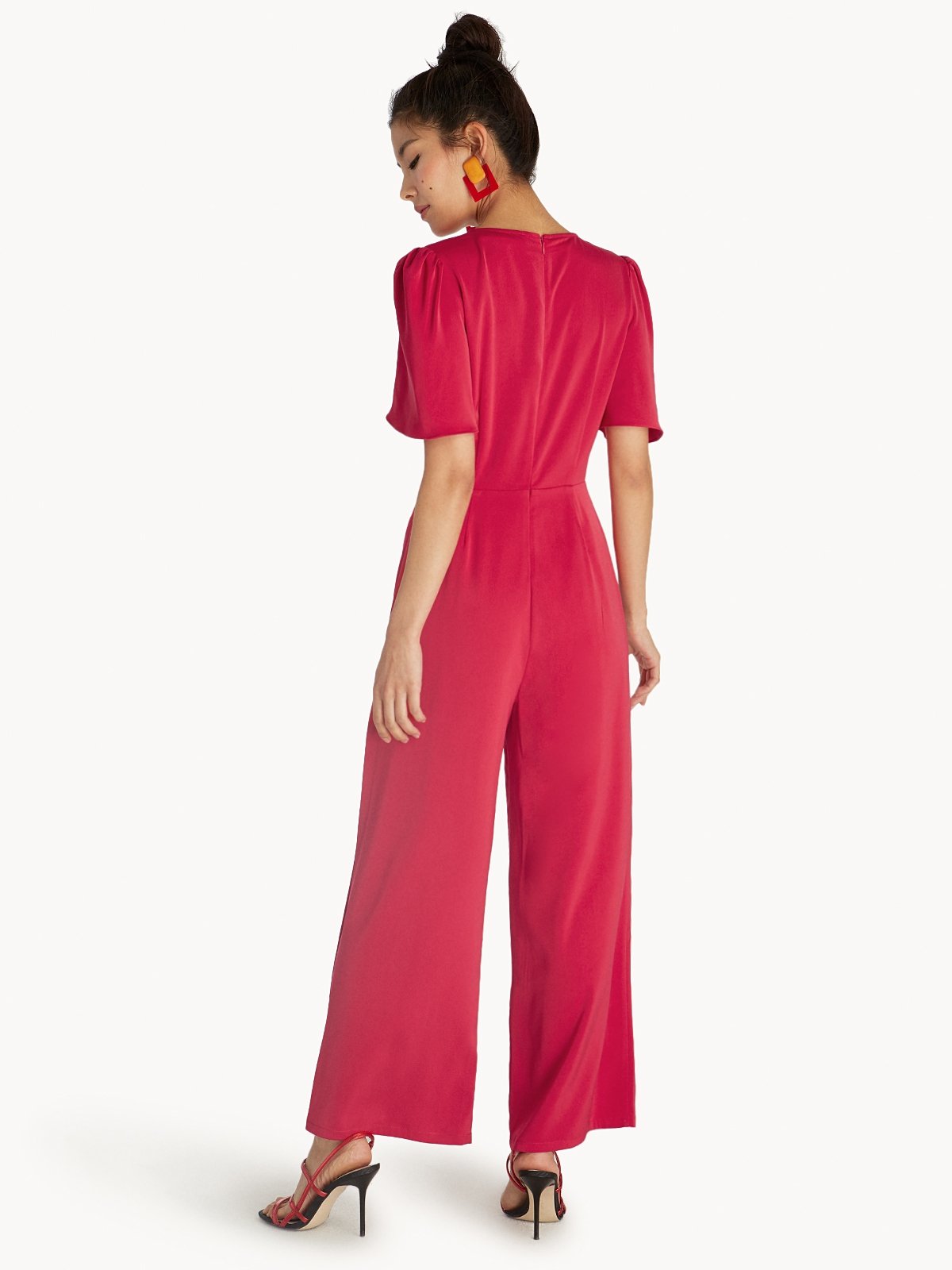 Knotted Hollow Jumpsuit Red Pomelo Fashion