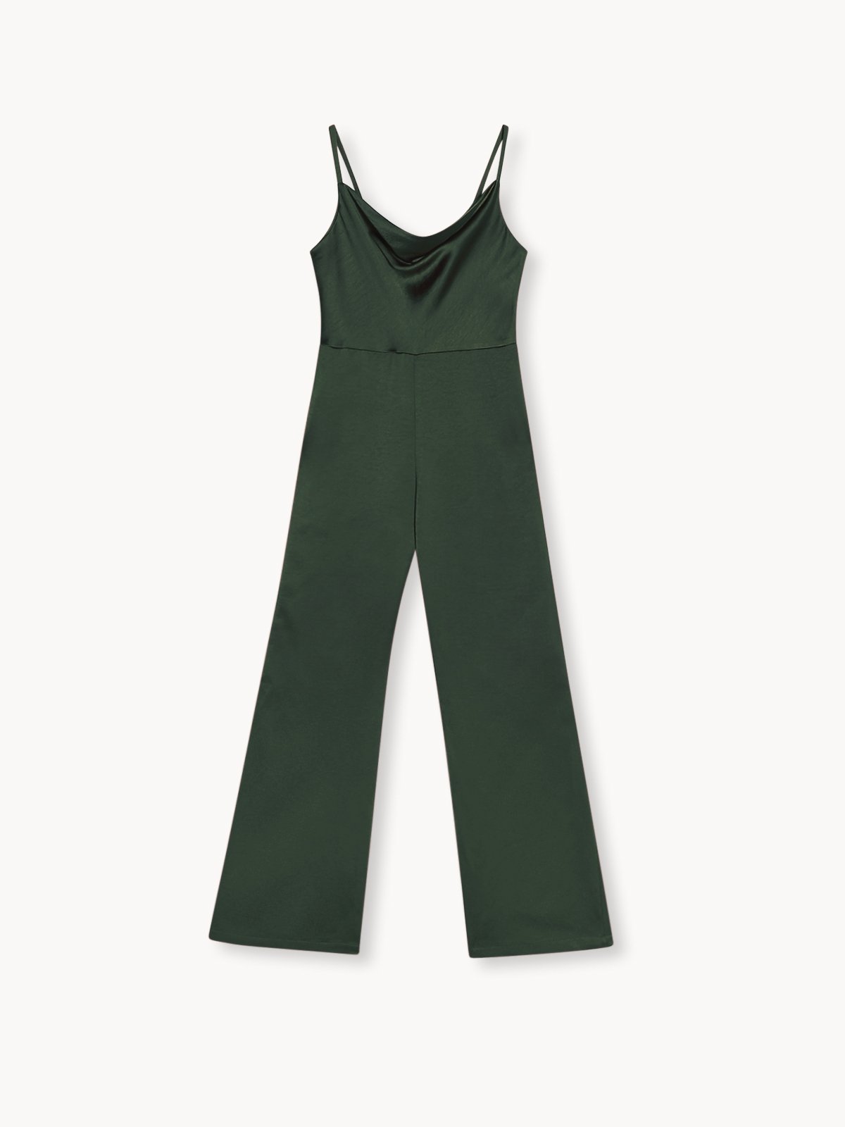 Cami Satin Cowl Neck Jumpsuit Green Pomelo Fashion