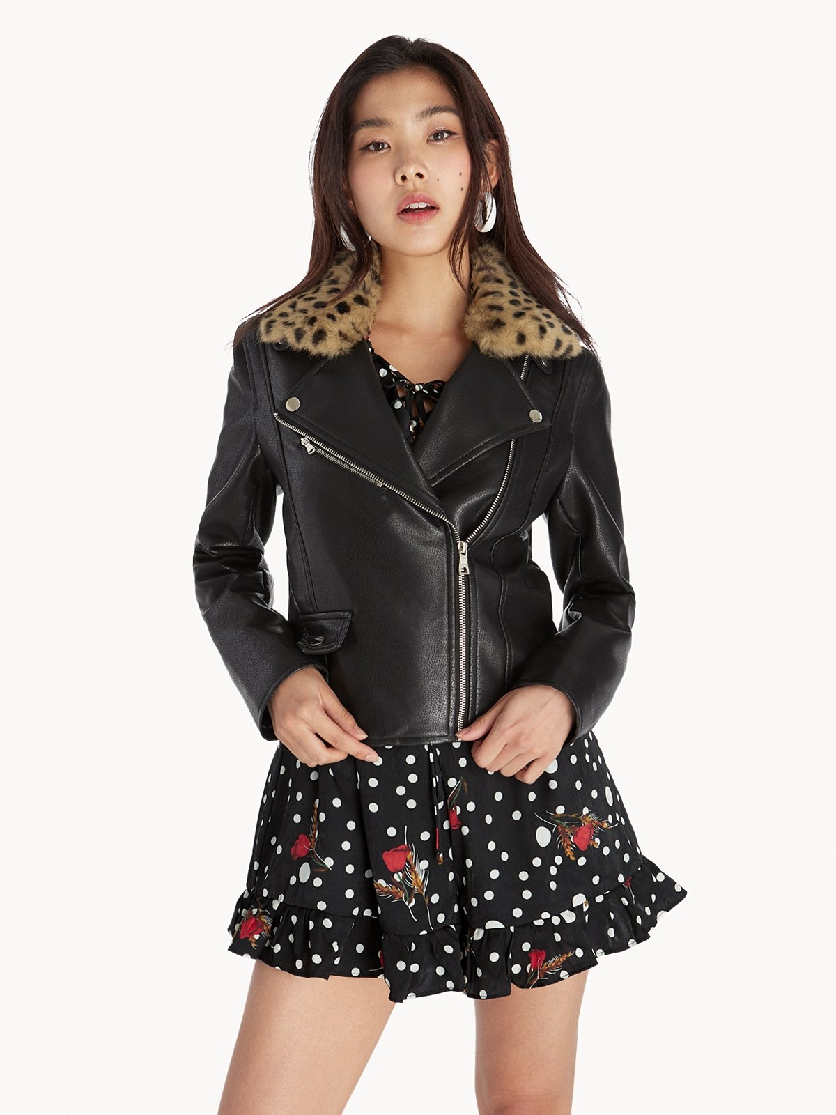 Quality faux outlet leather jacket