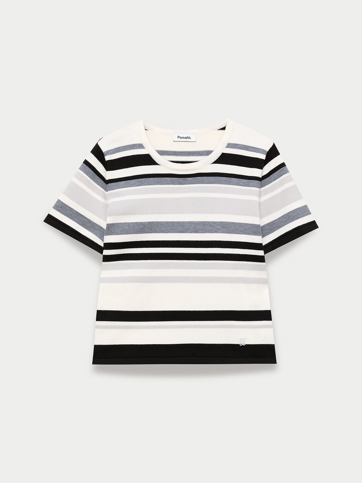 Stripe Knit Tee in Ivory/Black