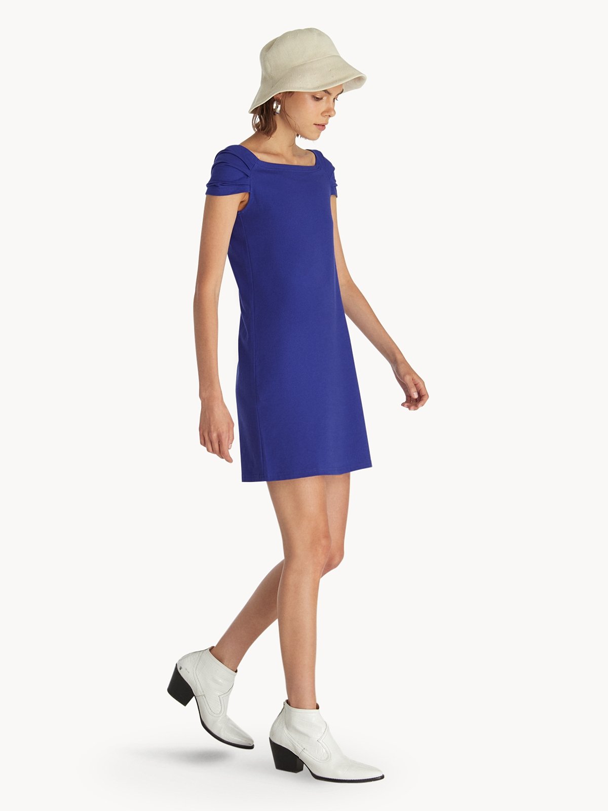 Cap sleeve blue dress store