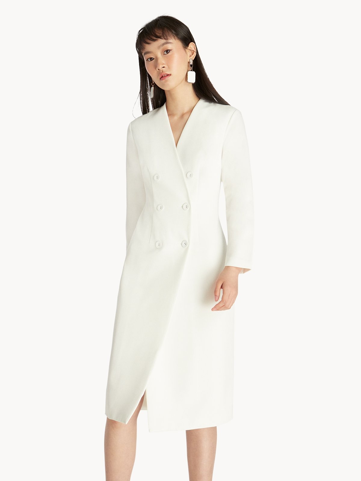 White long online blazer dress