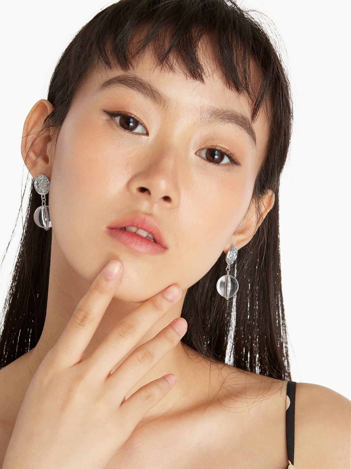 Clear cheap ball earrings