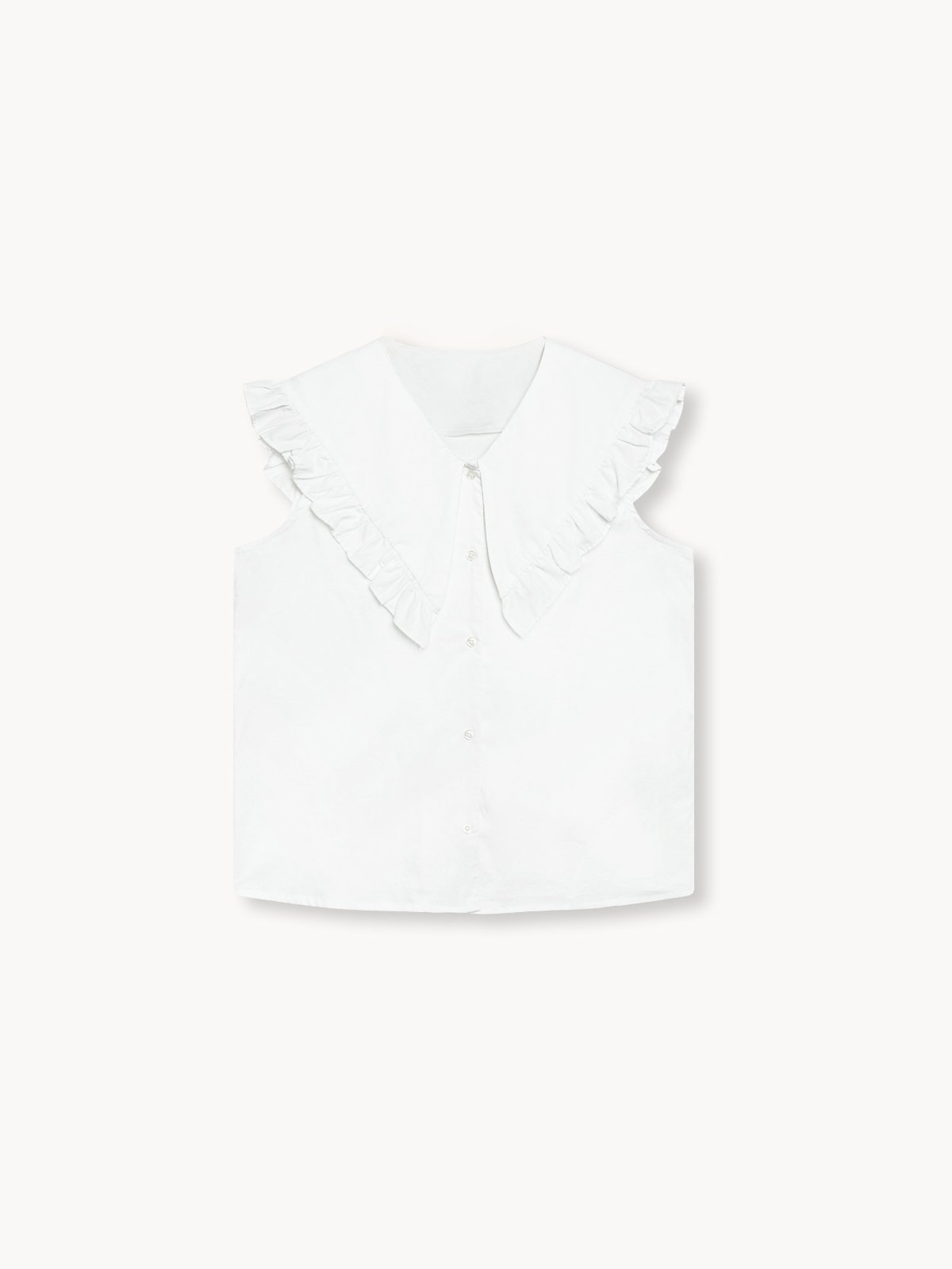White ruffle collar blouse sale