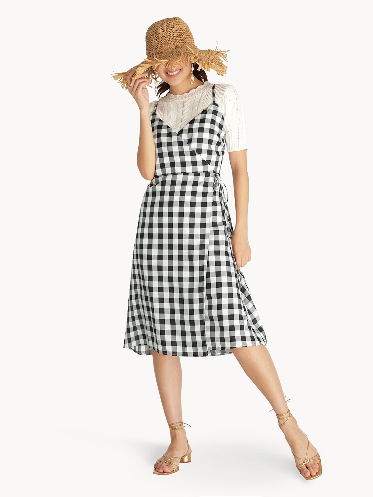Gingham sale midi dress