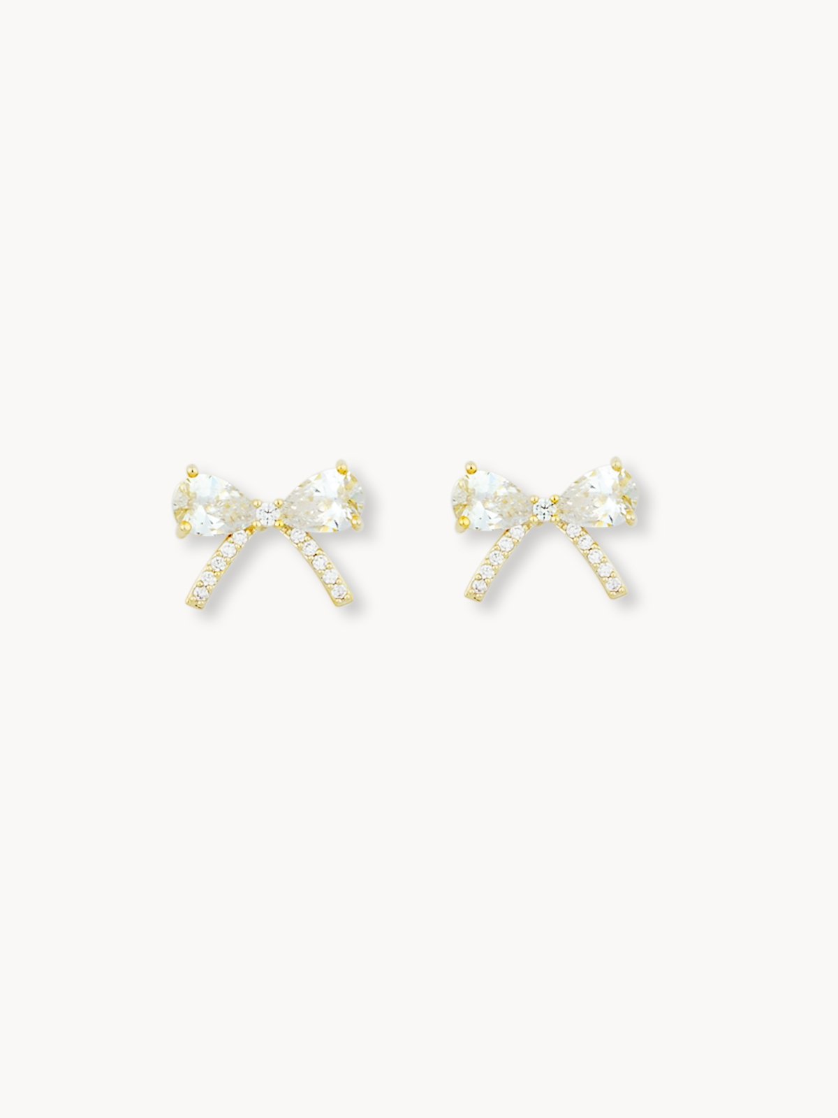 gold bow stud earrings