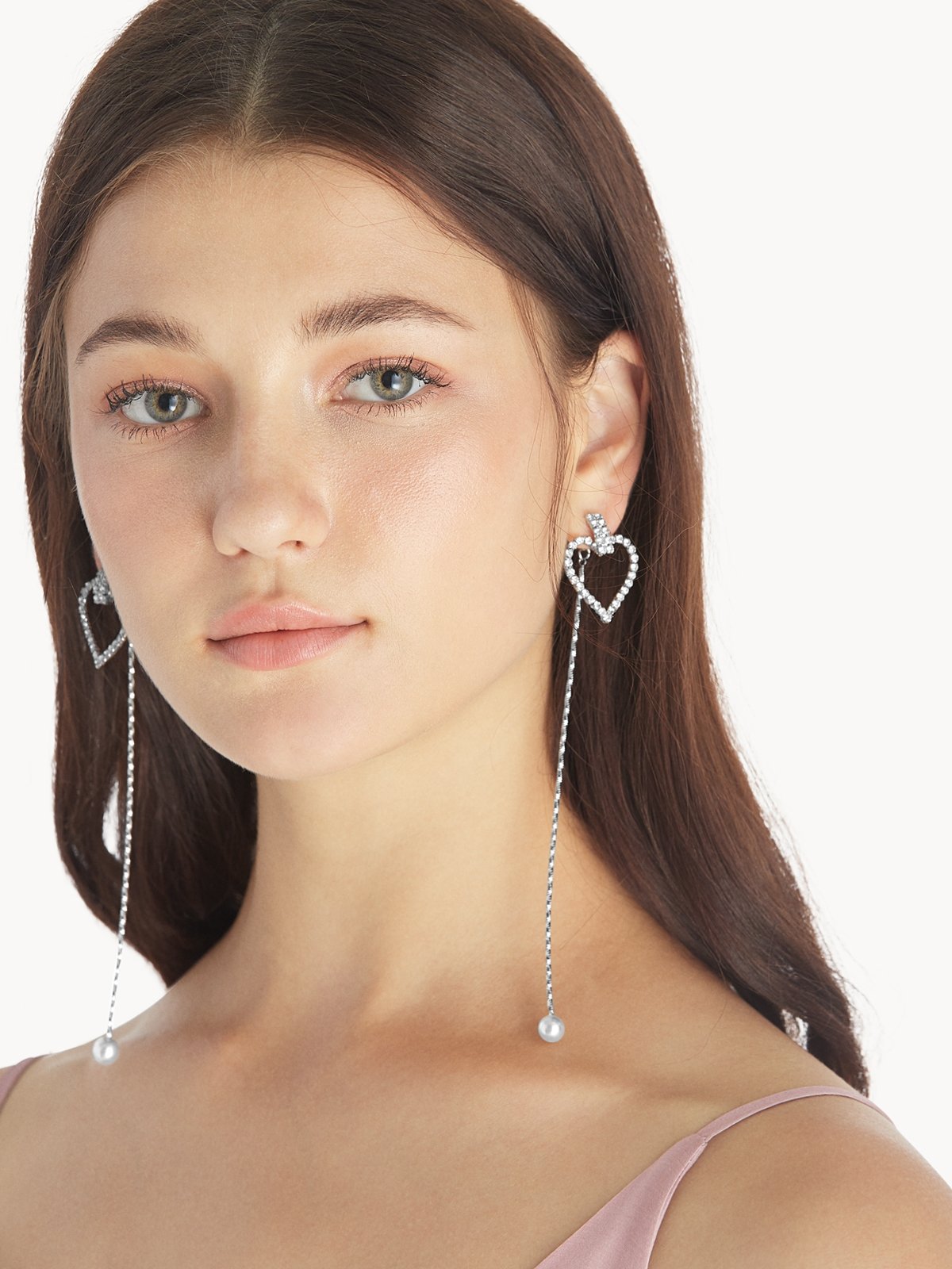 Dangle string top earrings