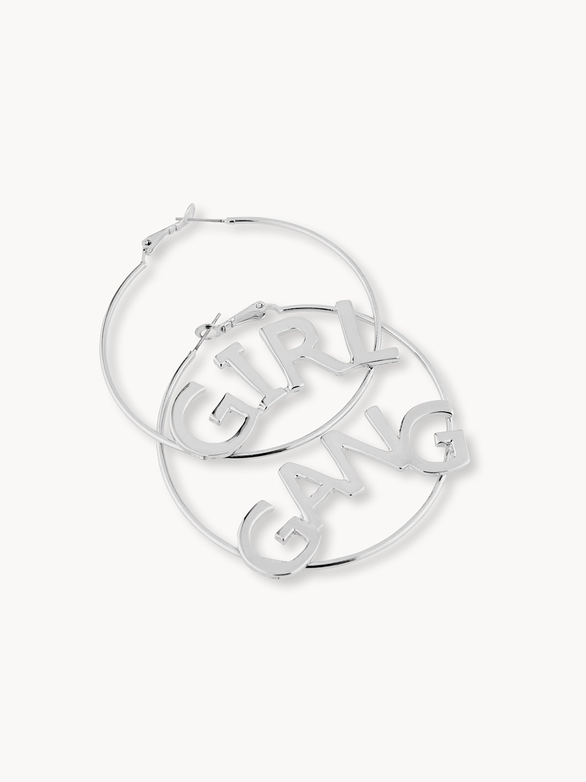 Girl Gang Hoop Earrings Silver