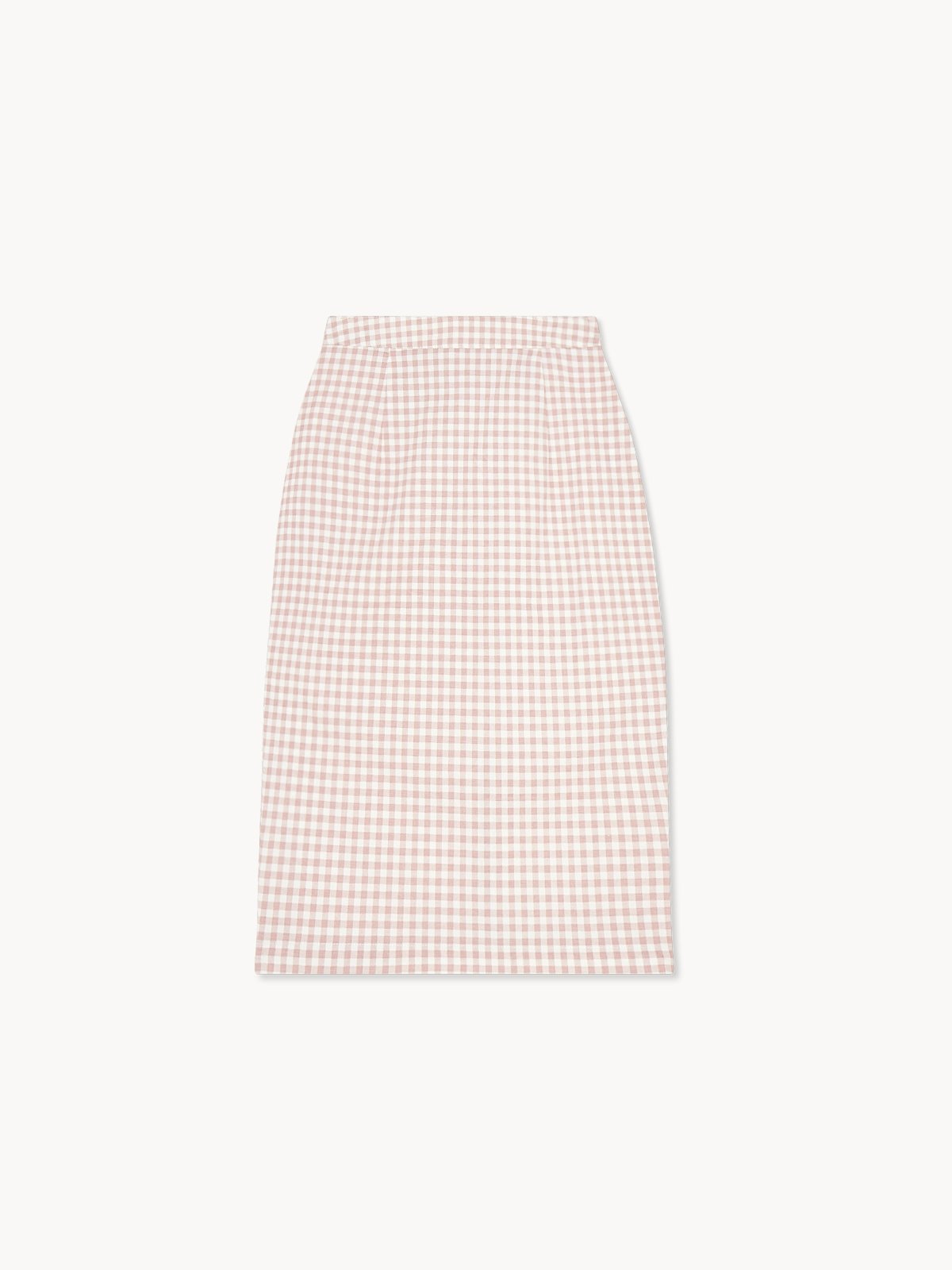 Pink gingham pencil skirt sales