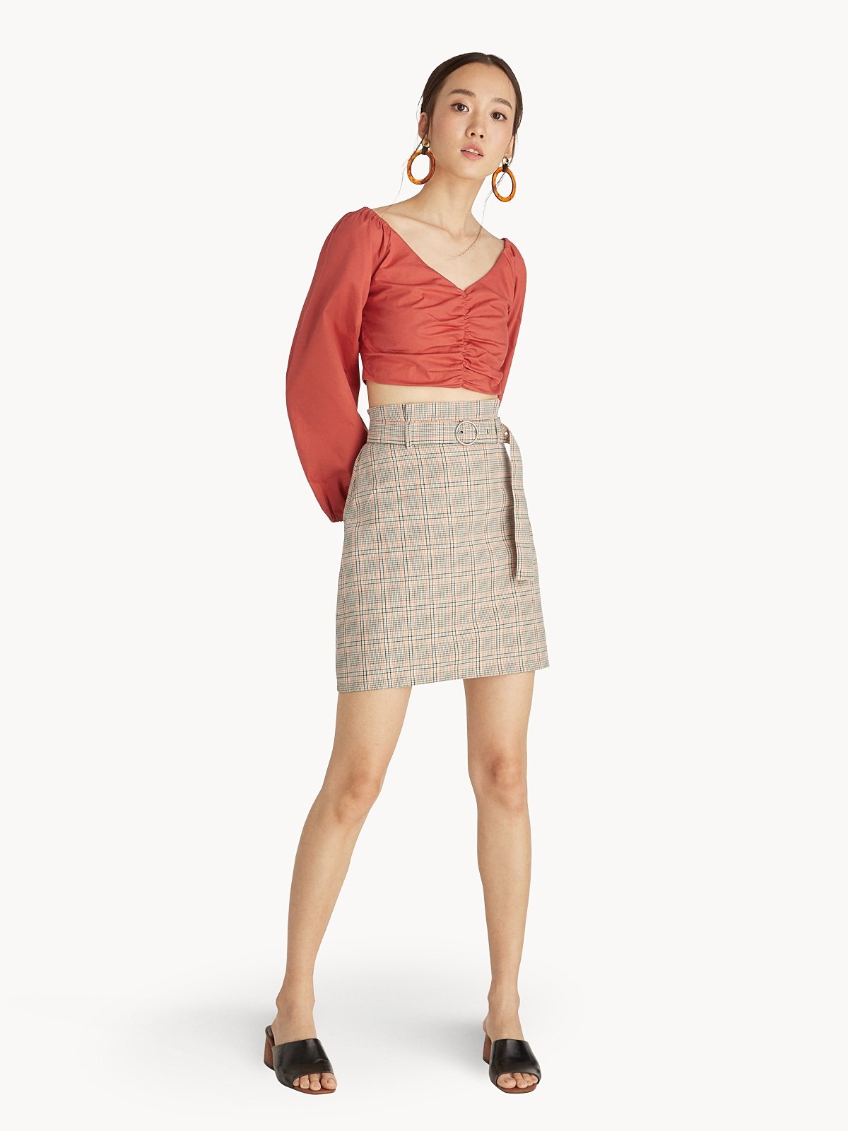 Paper bag outlet skirt tan