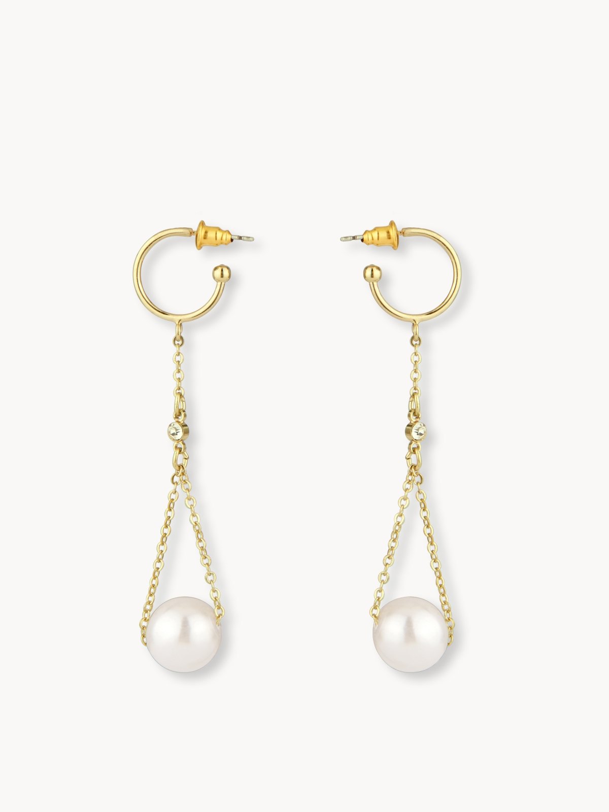 Chain pearl sale earrings