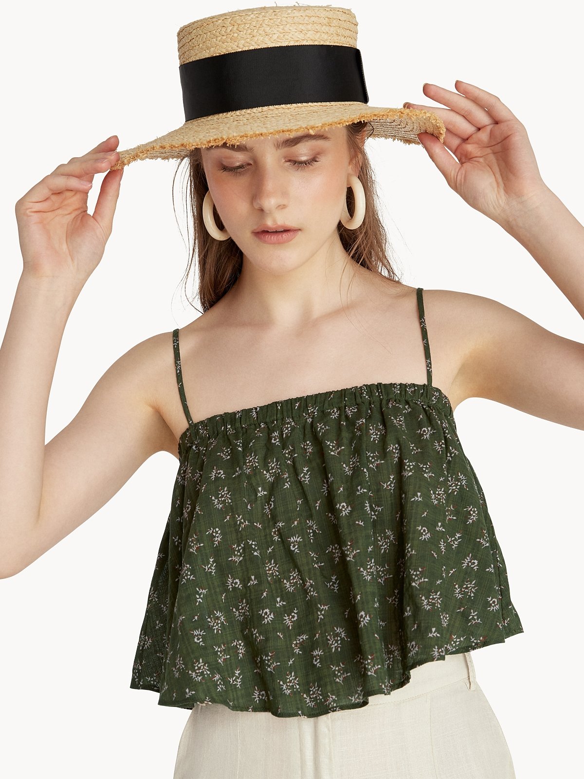 Spaghetti strap flowy top deals