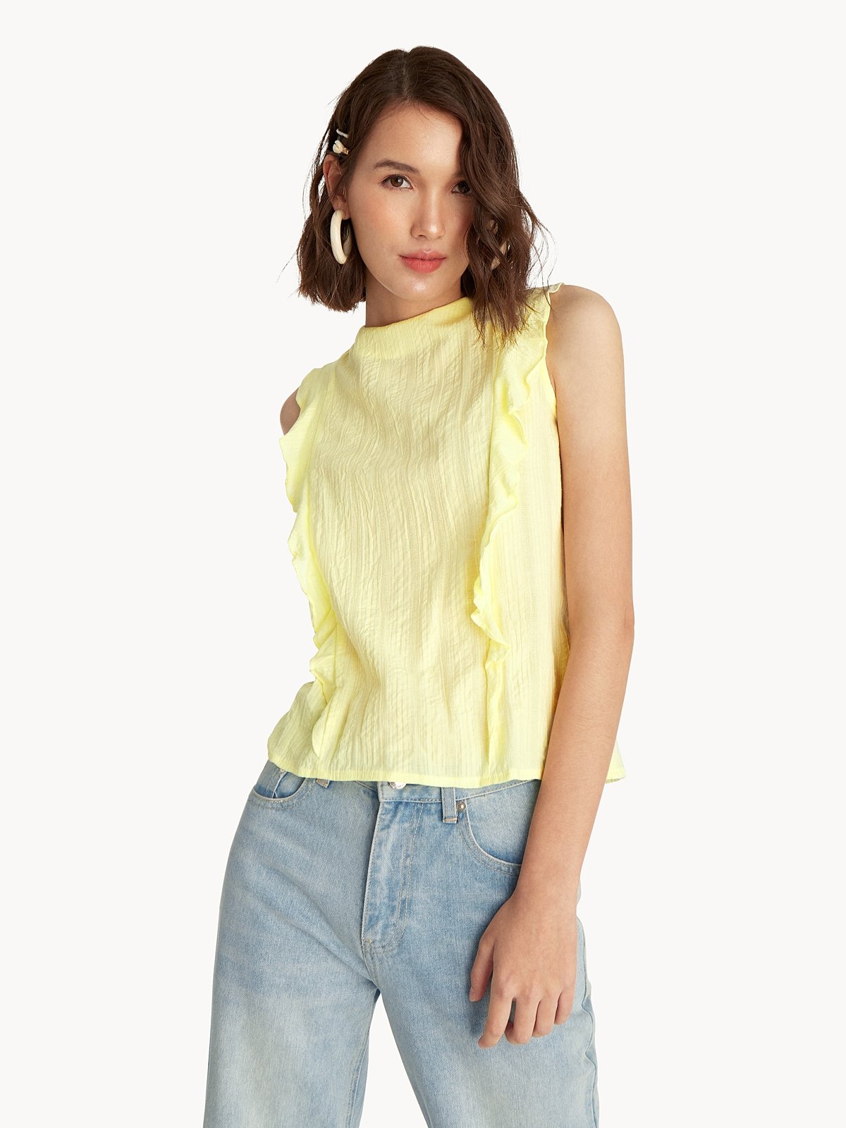 Yellow fashion tops top
