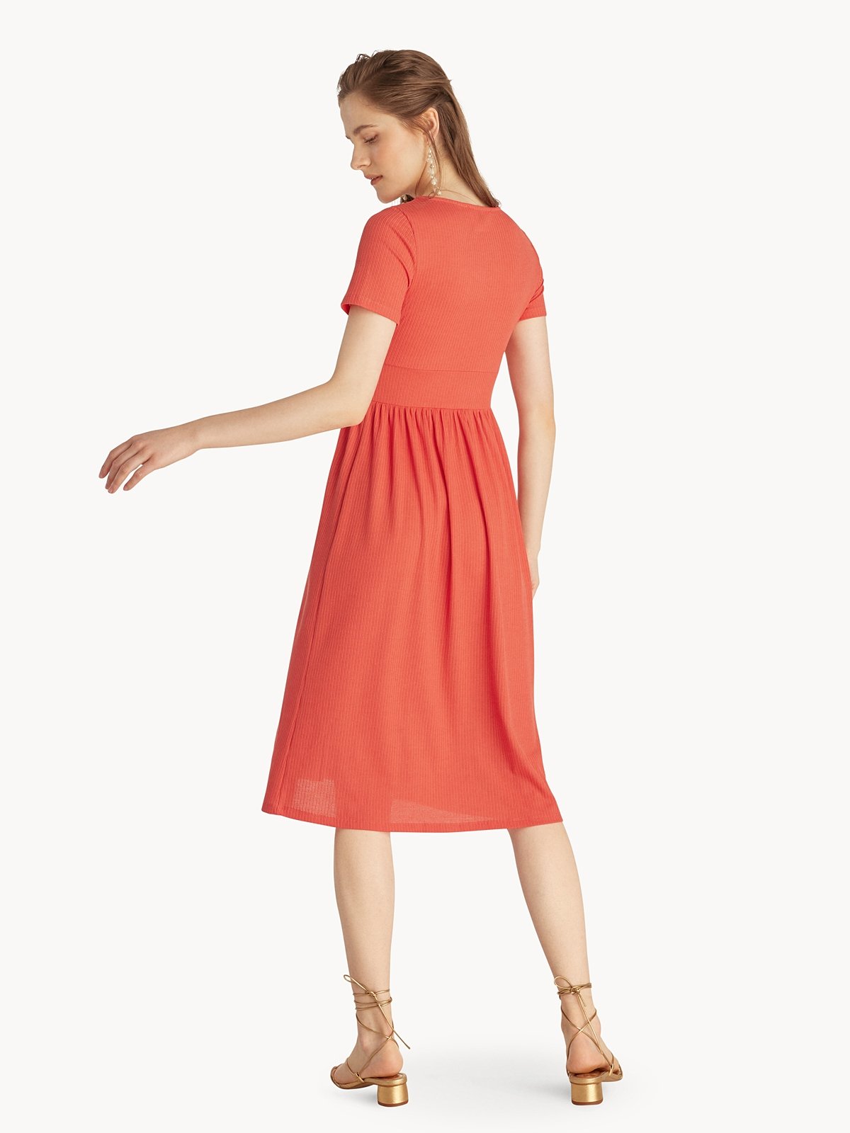 Red orange midi dress new arrivals
