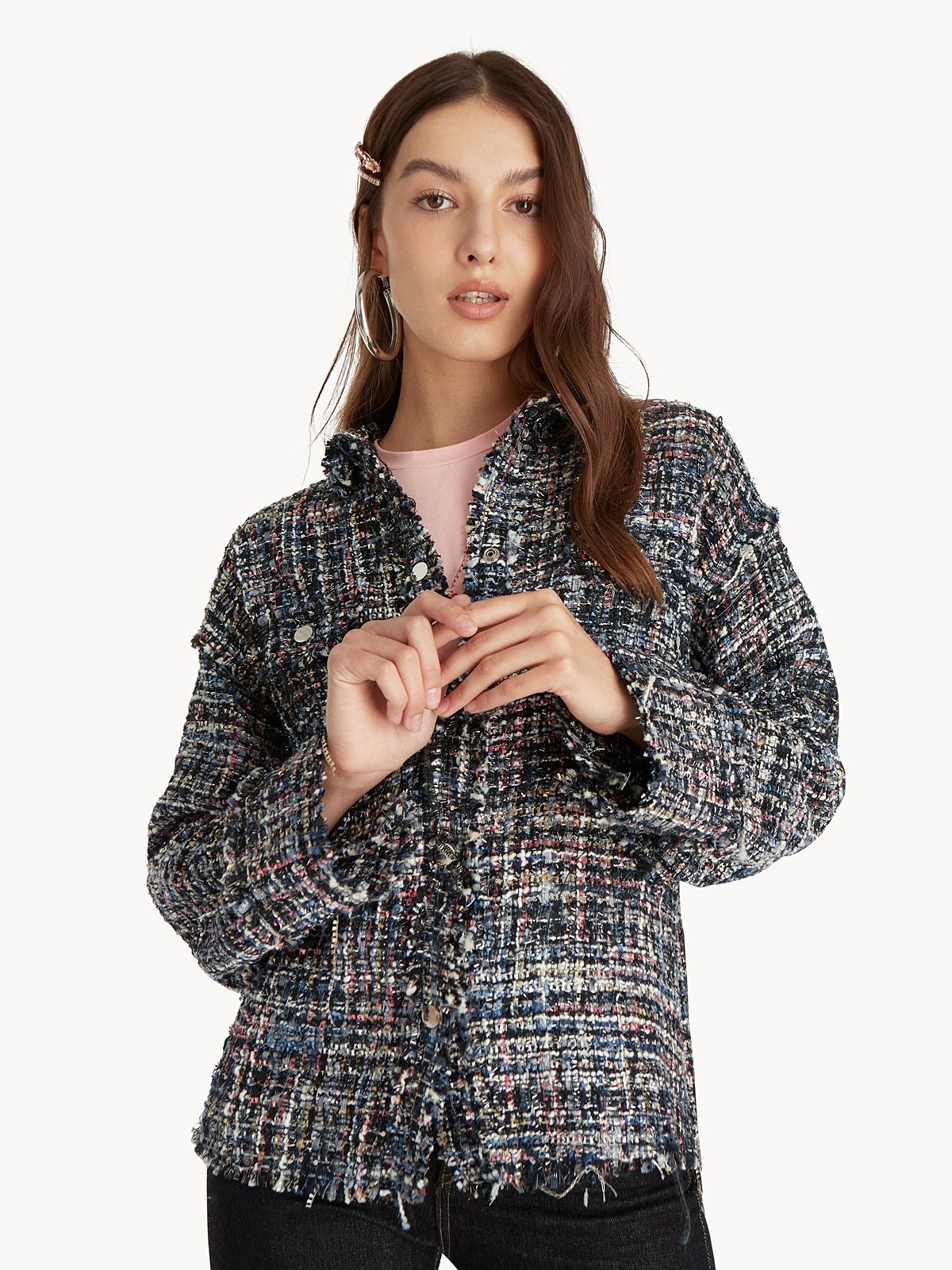 Glitter tweed outlet jacket