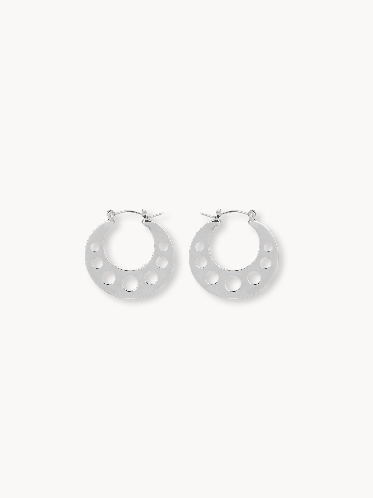 Crescent Hoop Earrings Silver Pomelo Fashion