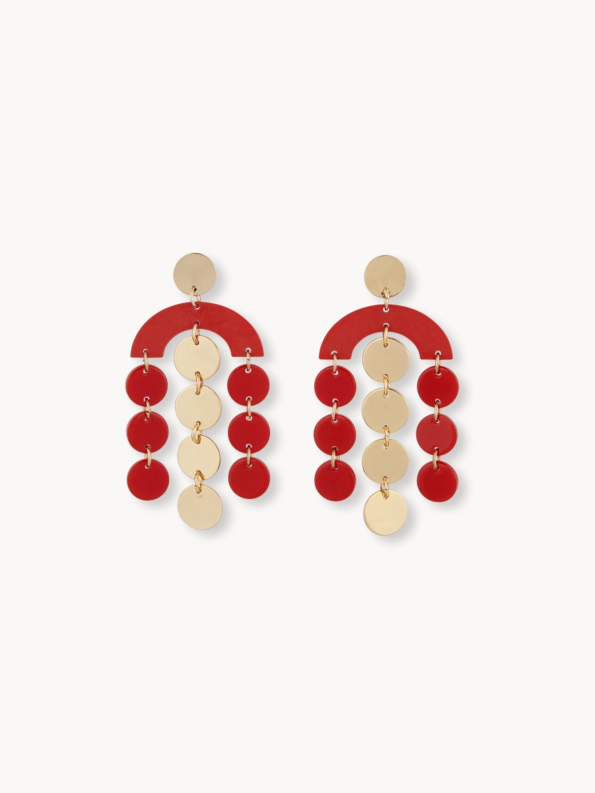 Red on sale dangling earrings