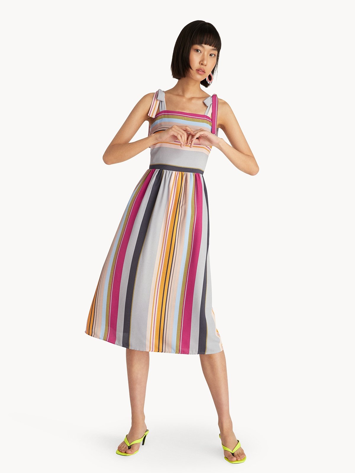 Multi Color Striped Dress Pomelo Fashion