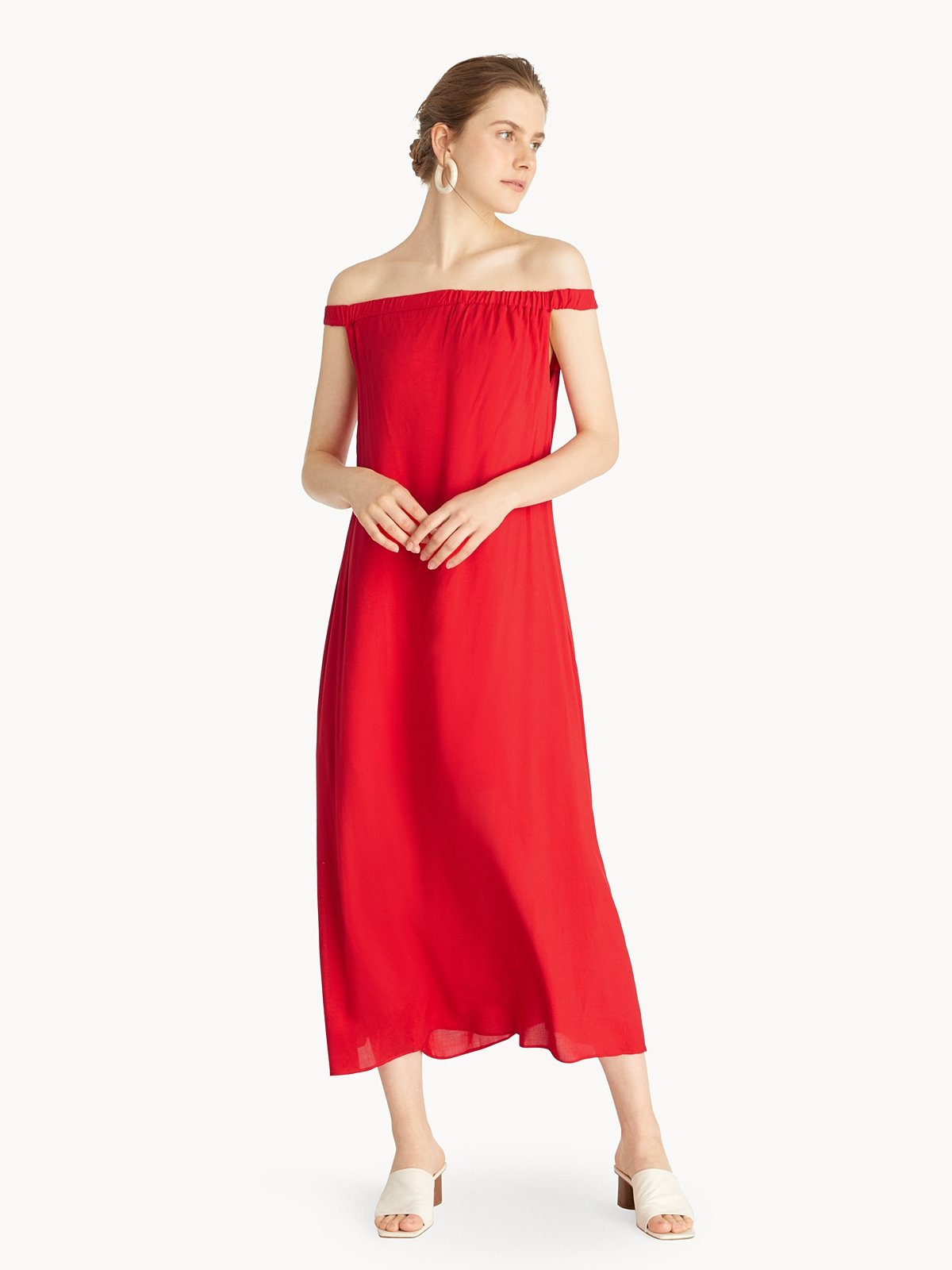 Red maxi store cocktail dress