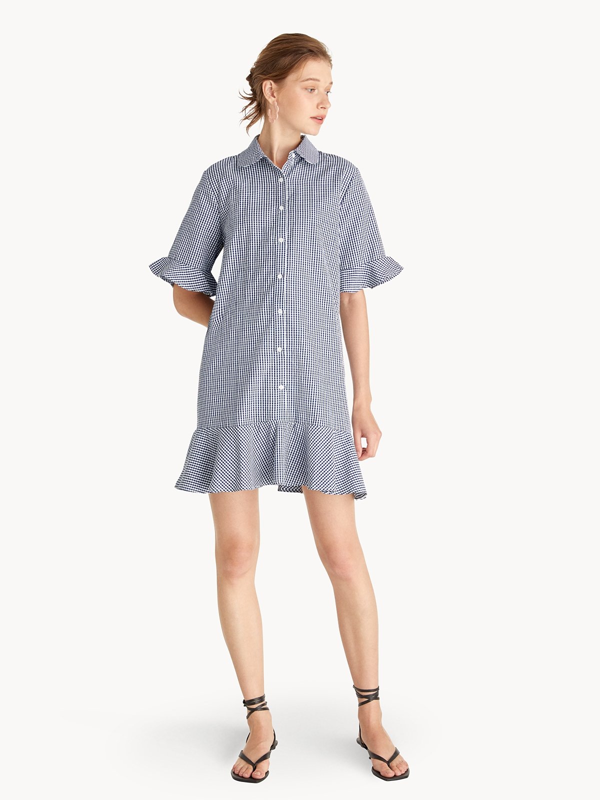 Gingham cheap frill dress