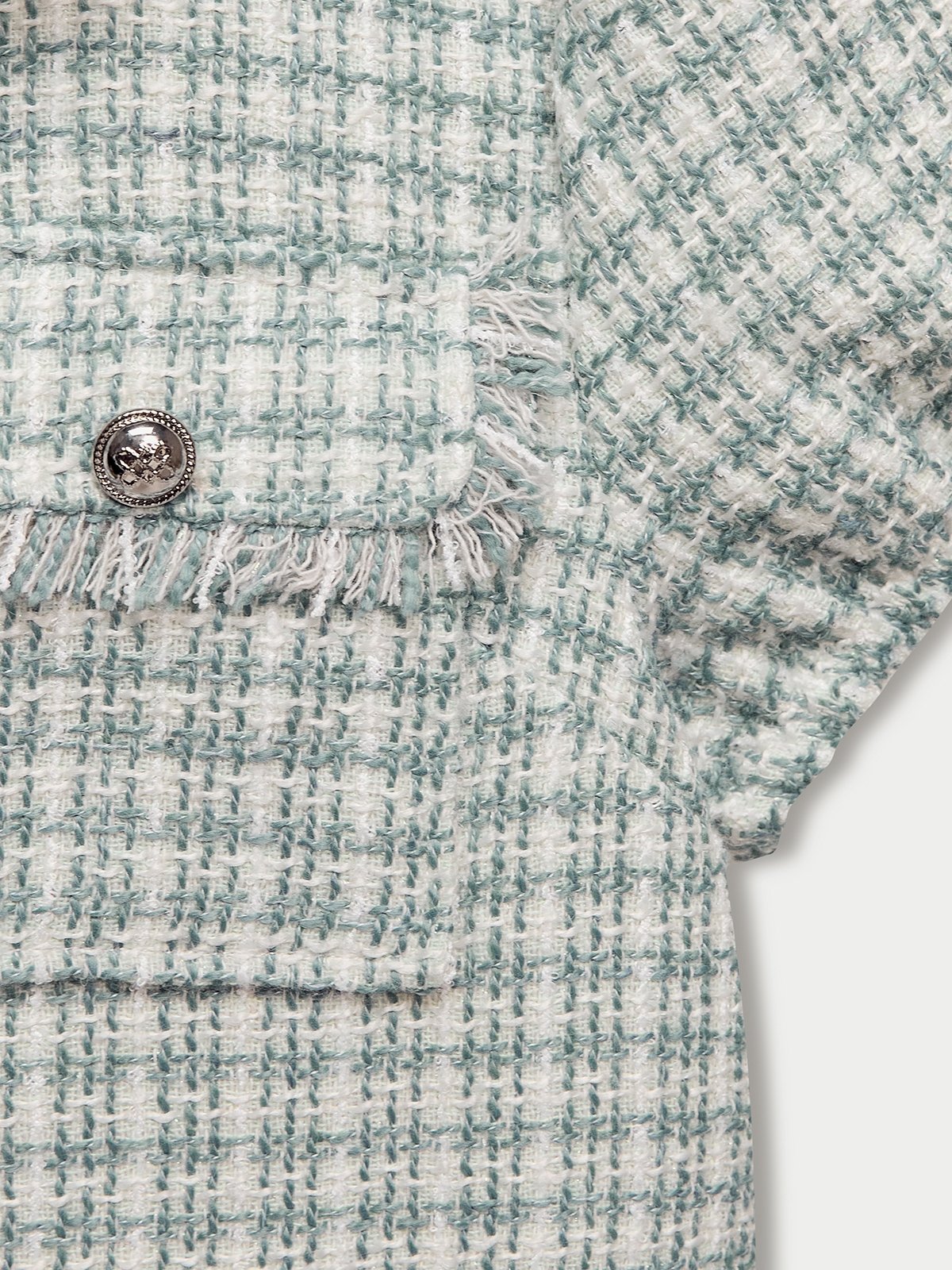 Textured Zip Jacket - Baby Blue - Pomelo Fashion