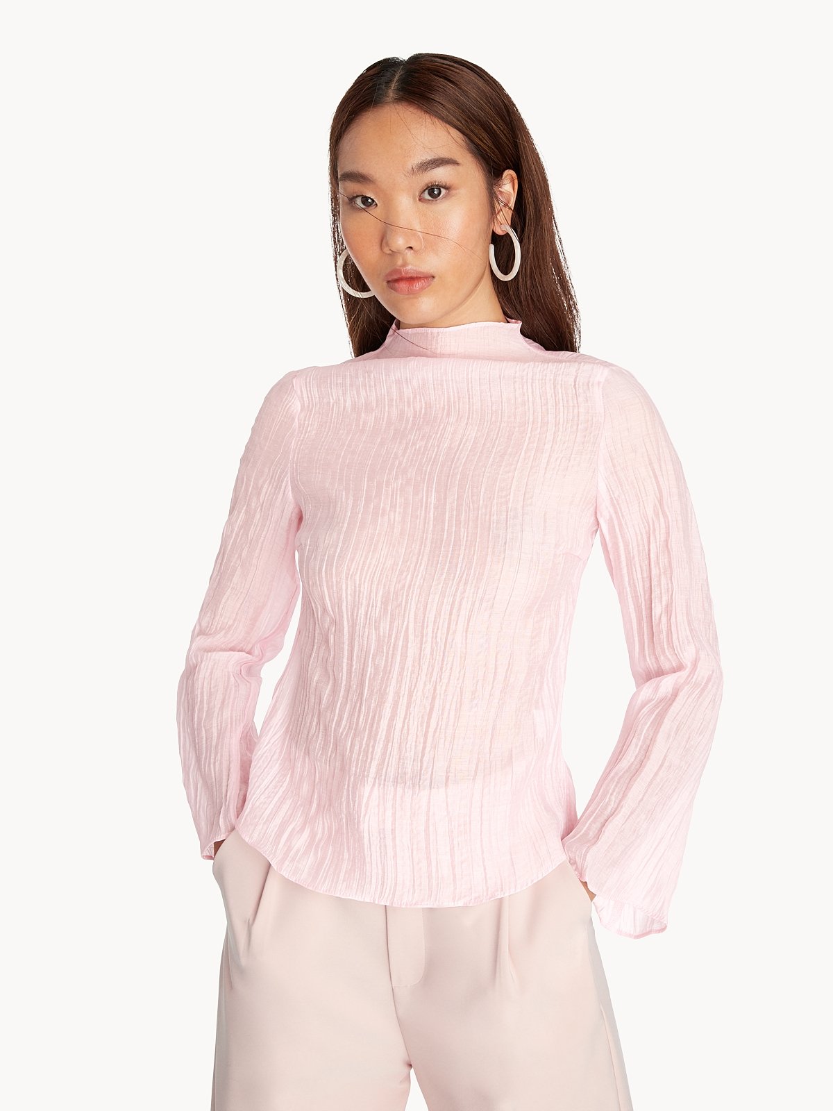 Pink top chiffon top