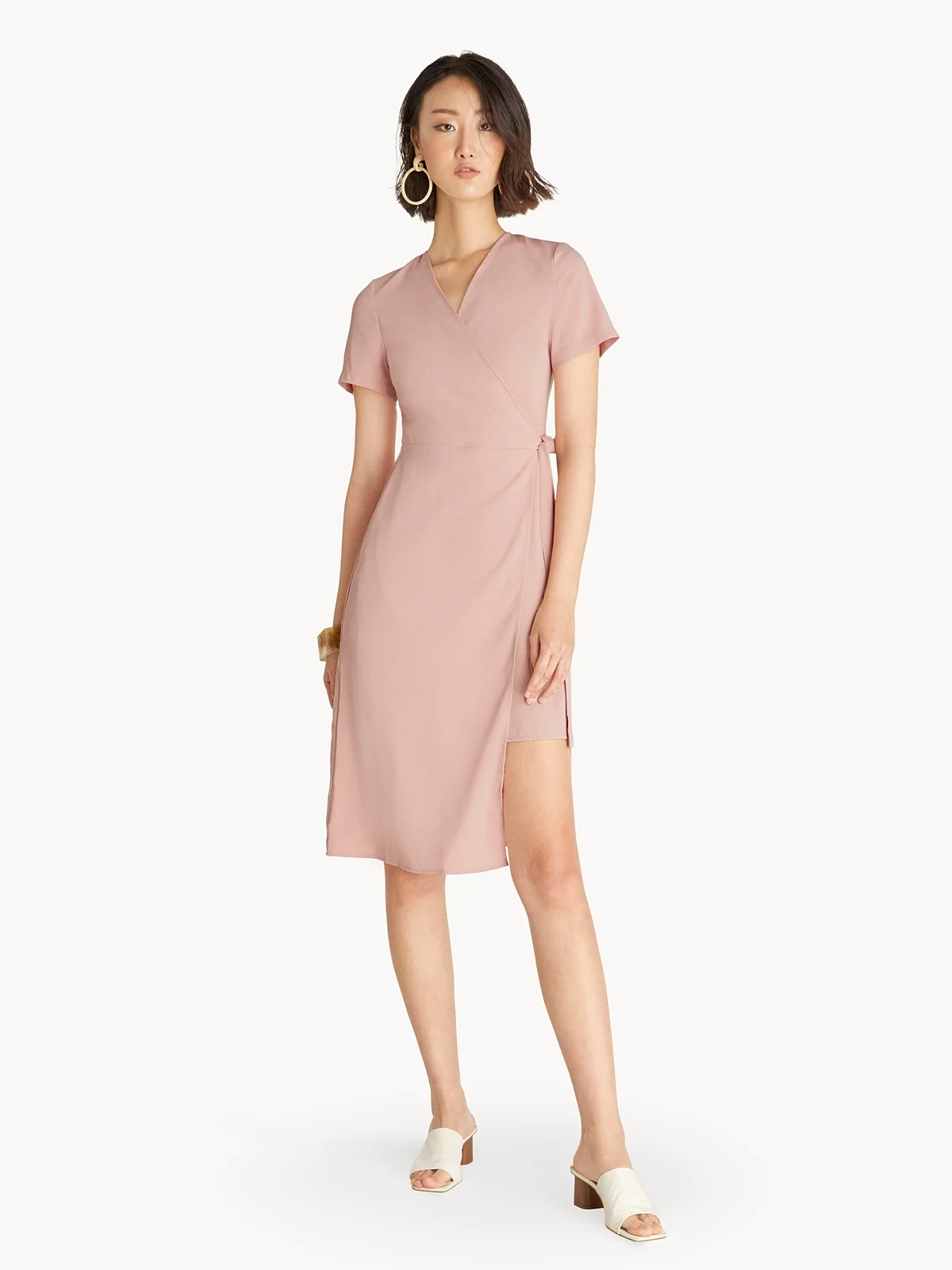 Robe Portefeuille Gap Rose Blush à Liens Devant Et Dos - Taille 12 - Occasion Très Bon état