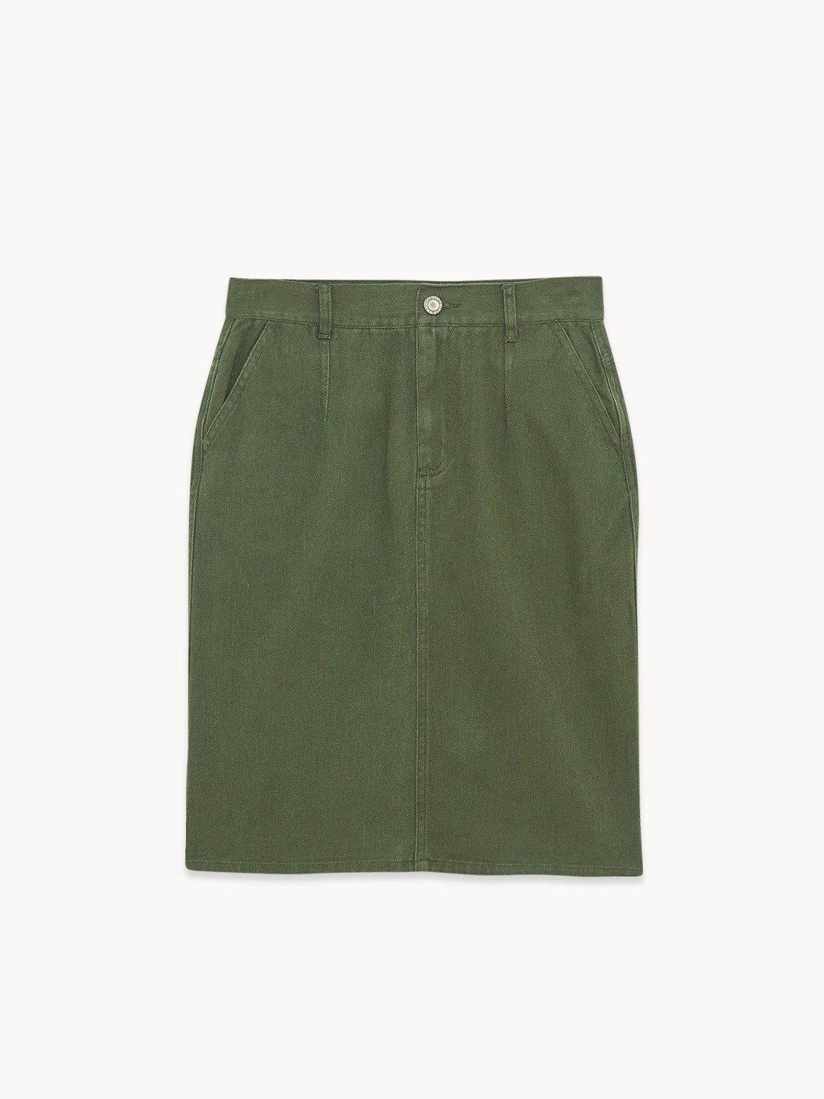 Pencil High Waisted Denim Skirt Green Pomelo Fashion