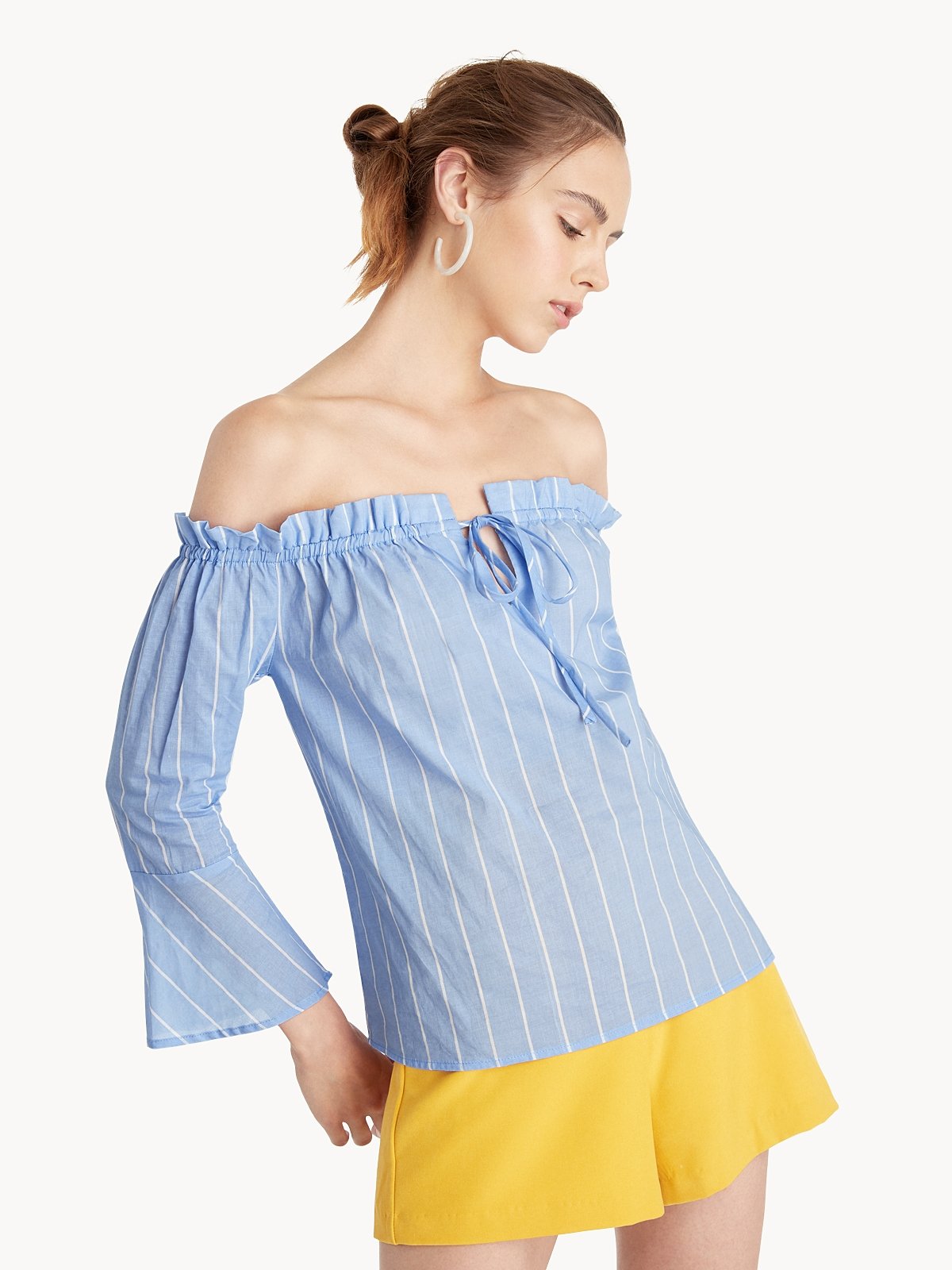 Drawstring off the deals shoulder top