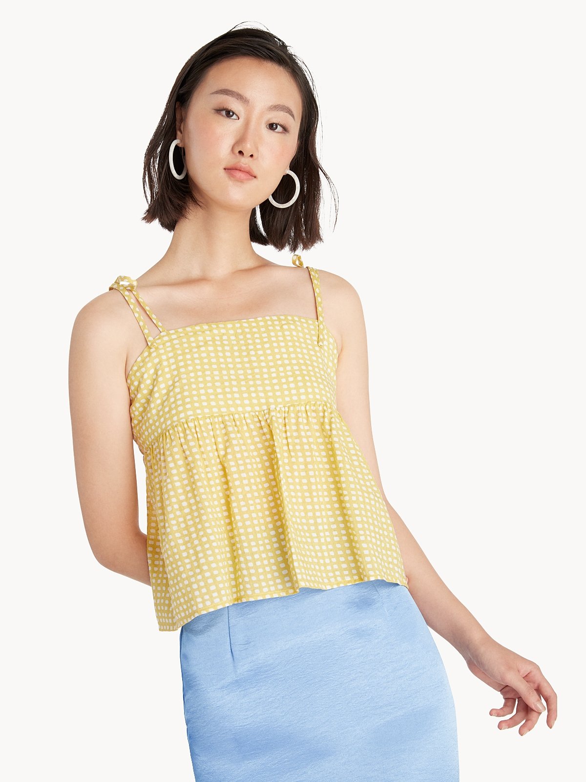 Yellow strappy top cheap