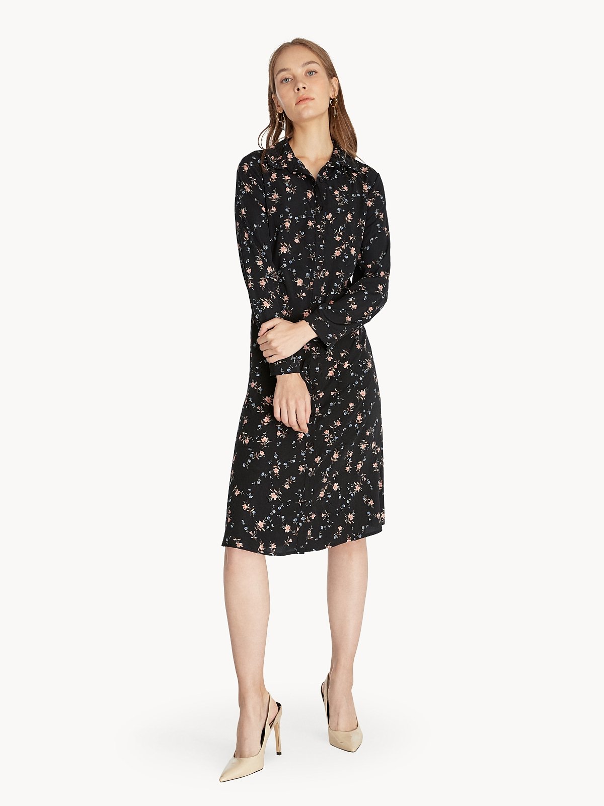 Floral button down dress new arrivals