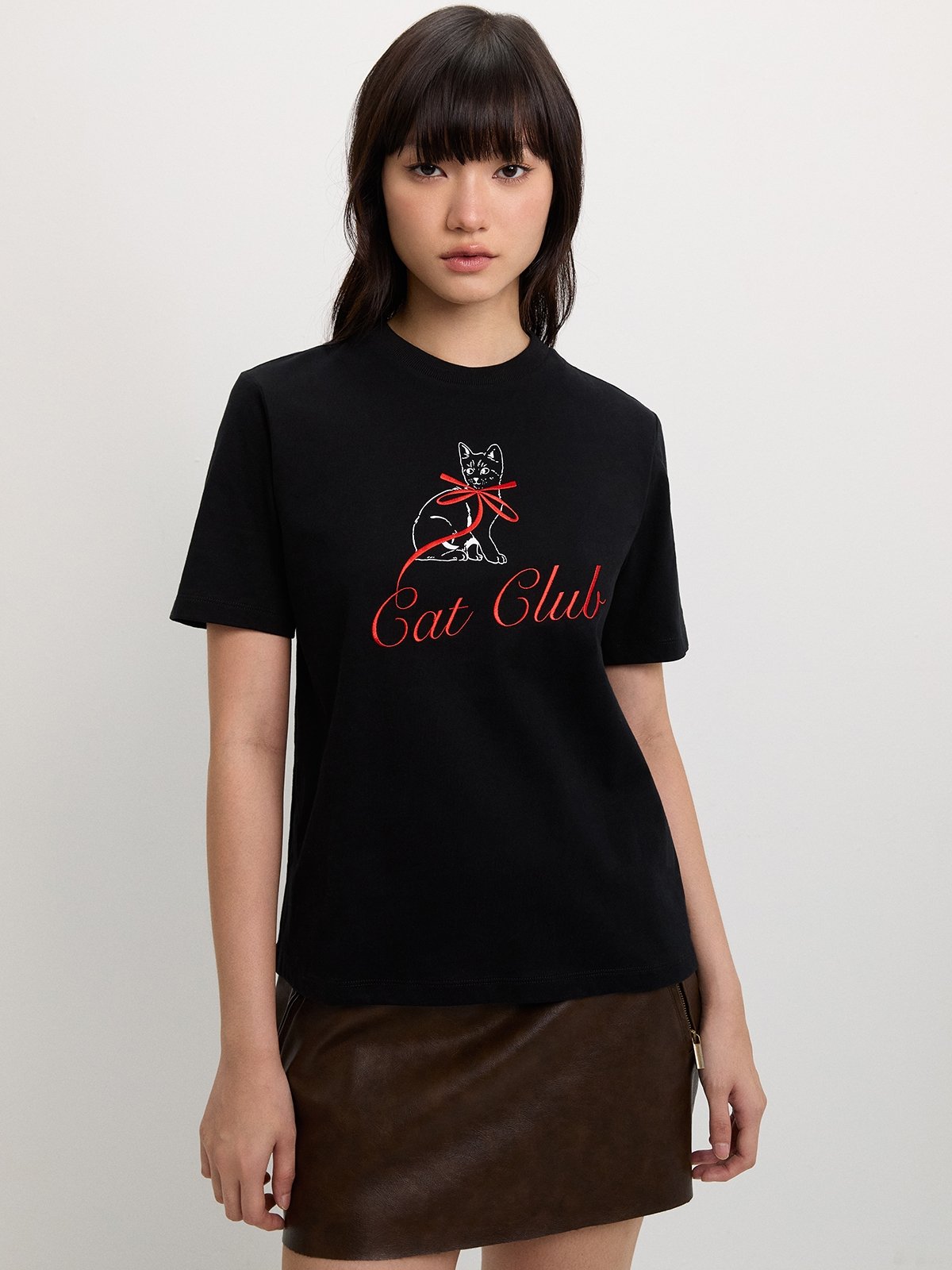 Graphic Print Tee - Black - Pomelo Fashion