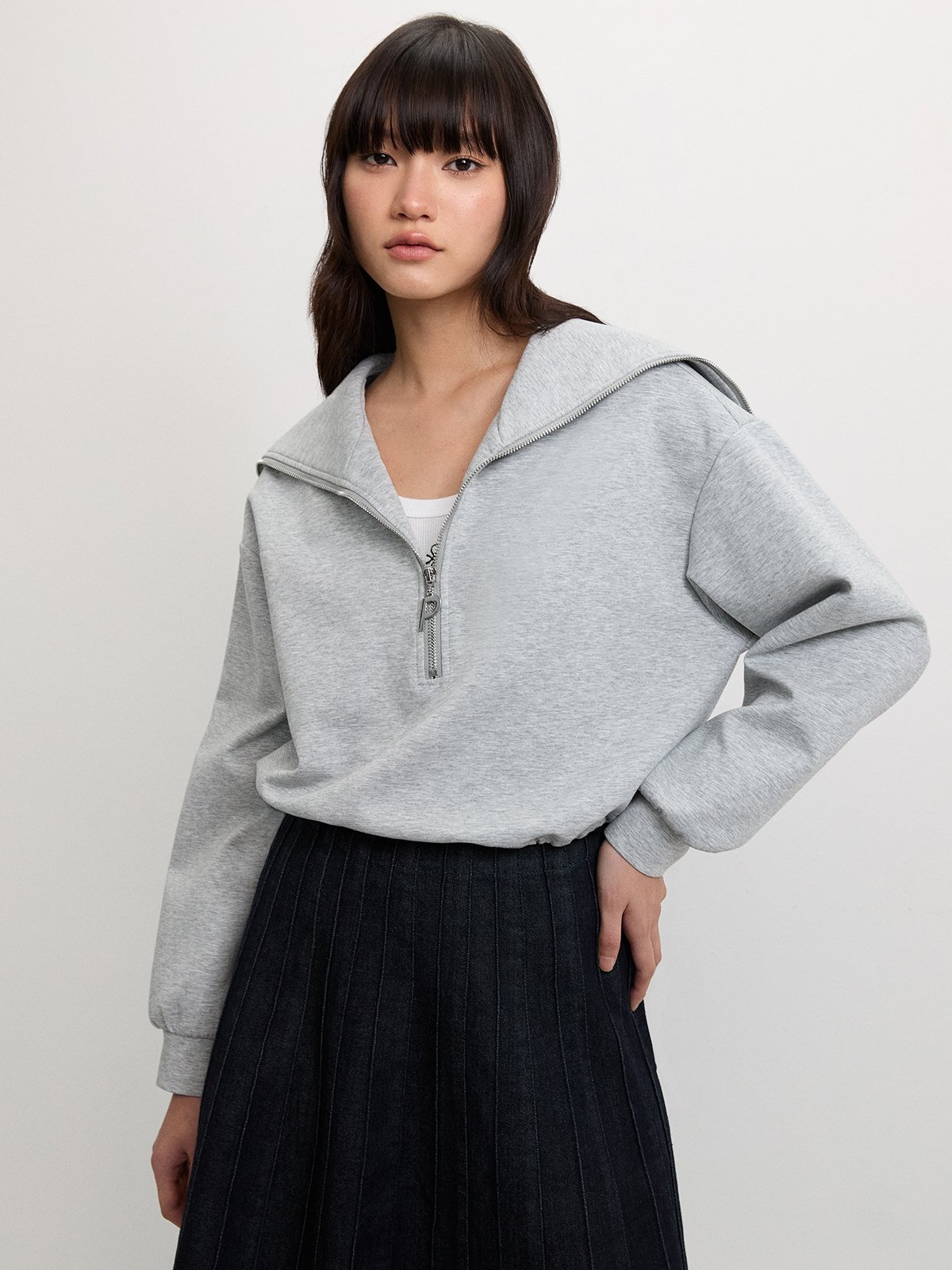 POPPY TULLE DOCKING HOODIE（GRAY）　フリーサイズ POPPY TULLE DOCKING HOODIE（GRAY） フリーサイズ
