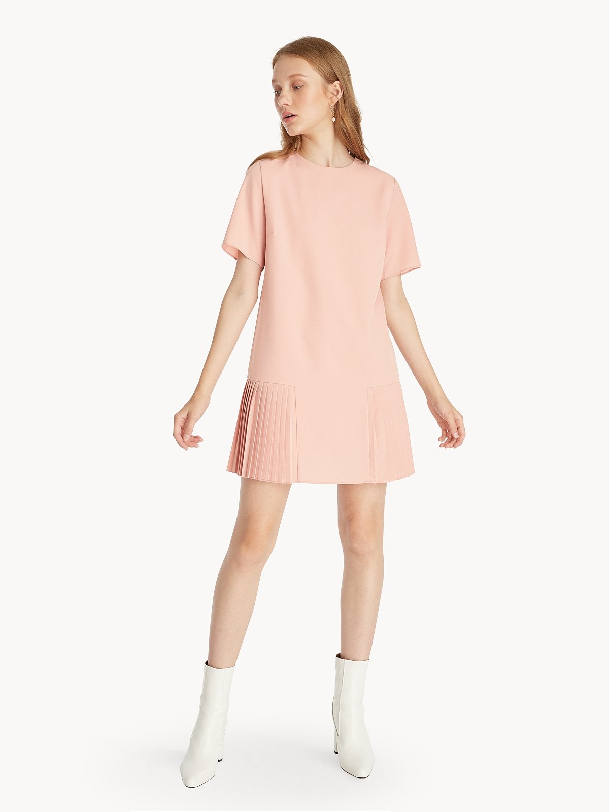 Pleated shift dress new arrivals