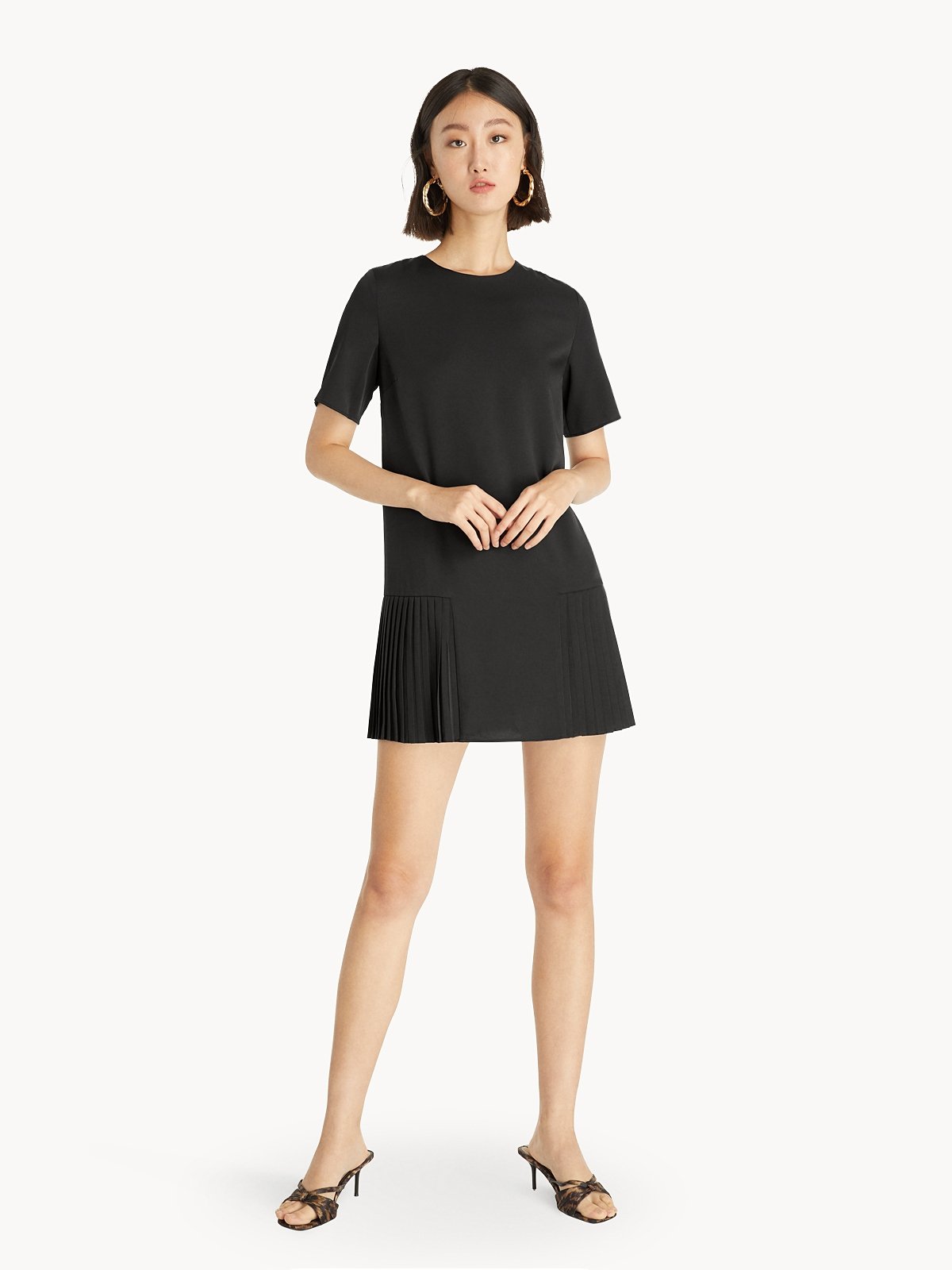 side pleated shift dress Stepping into the nights enchantment, the elevator ride to elegance. Every  floor, a moment closer to a magical date , Featured item:, Side Printed  Pleated Shift Dress, #saturdayclub