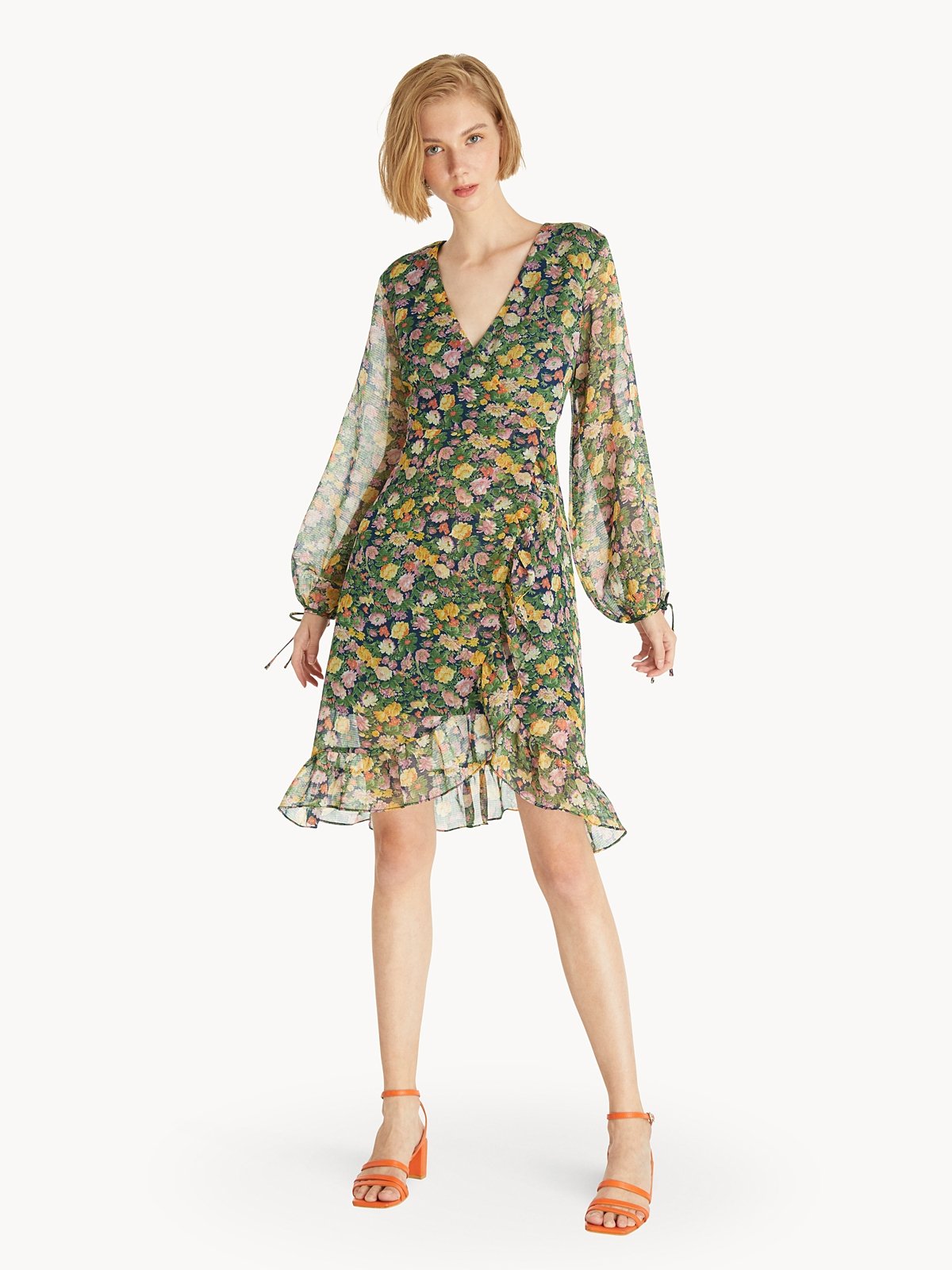 Surplice floral dress top