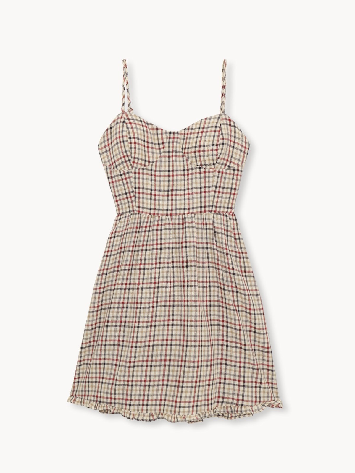 Plaid dress spaghetti strap top