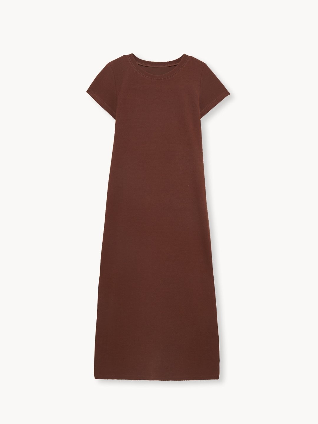 Side Slit Fitted Dress - Brown - Pomelo Fashion