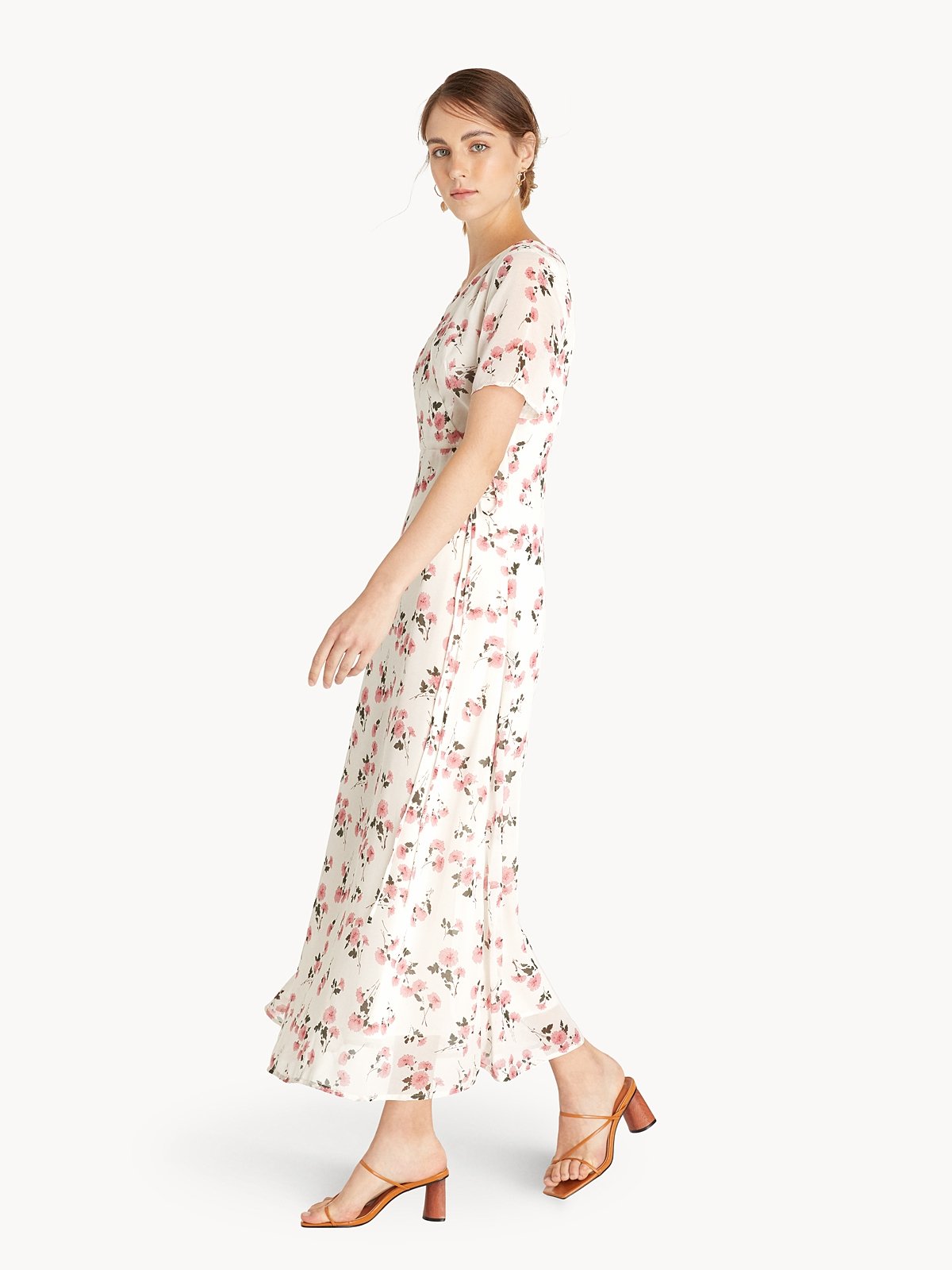 White floral maxi outlet wrap dress