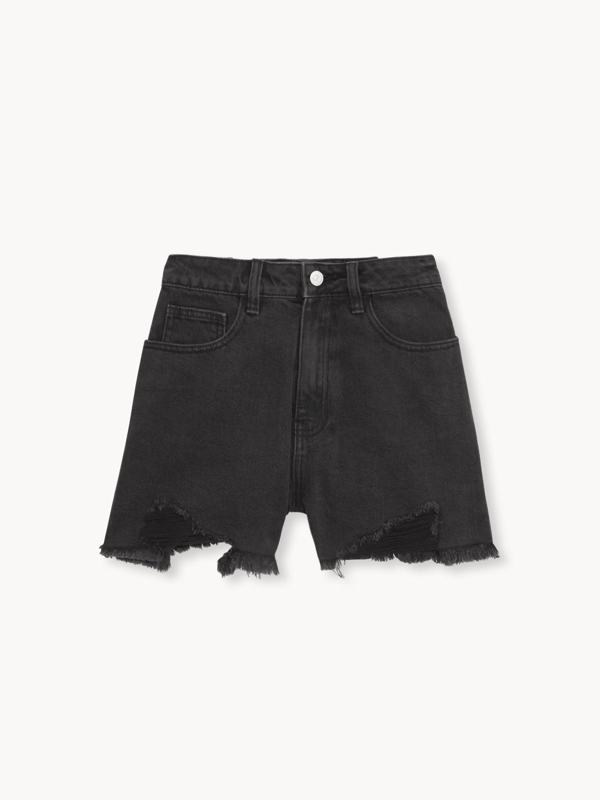 H&m black denim shorts on sale