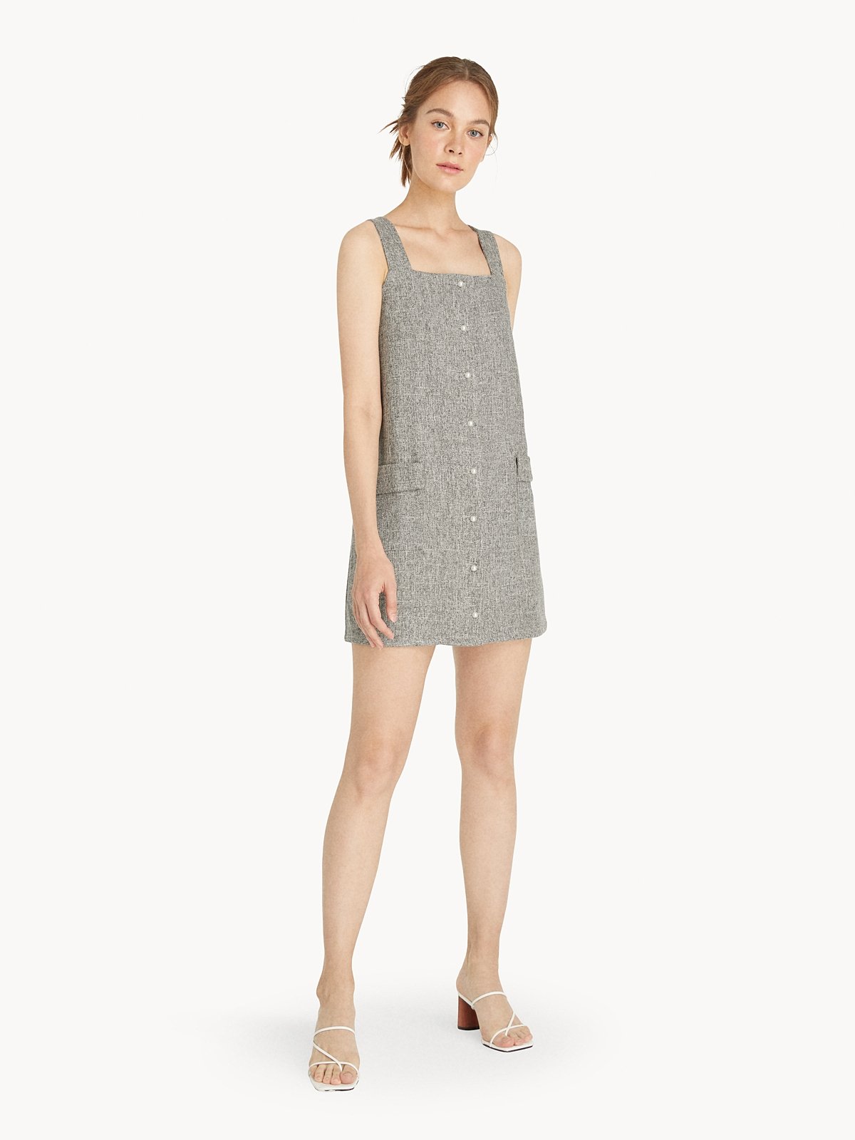 Gray button down dress main image 1