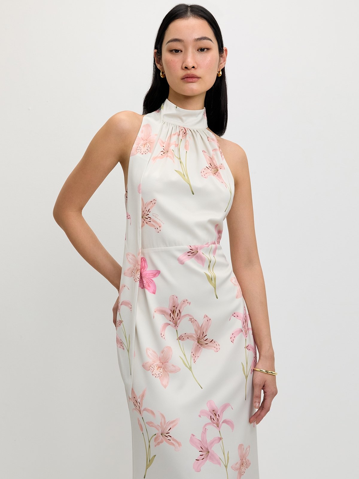 green emerald velvet dress Pomelo Aaron Long Dress main image 0