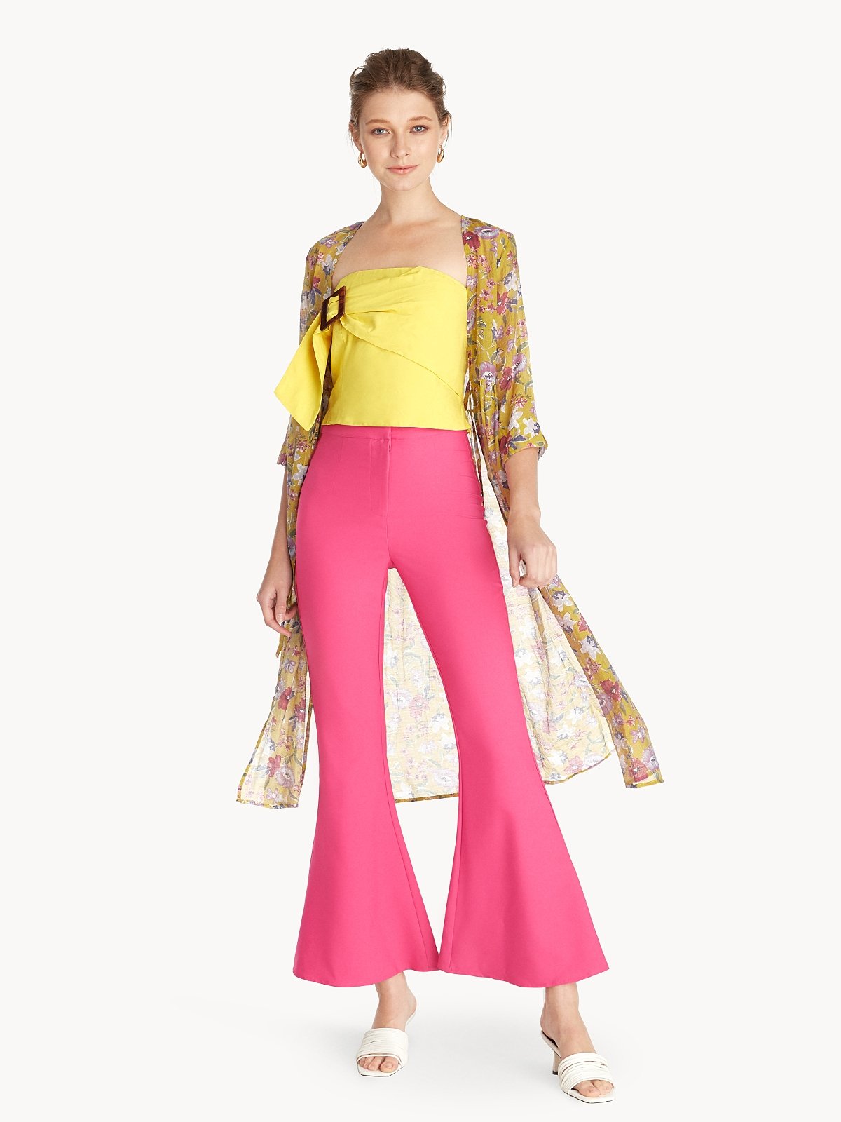 Neon Green slit kimono sleeve top