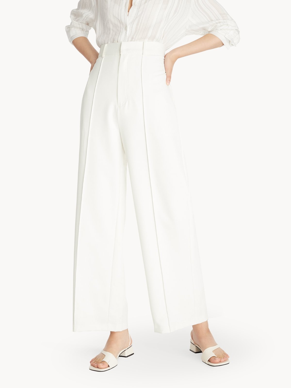 White pleated hotsell pants